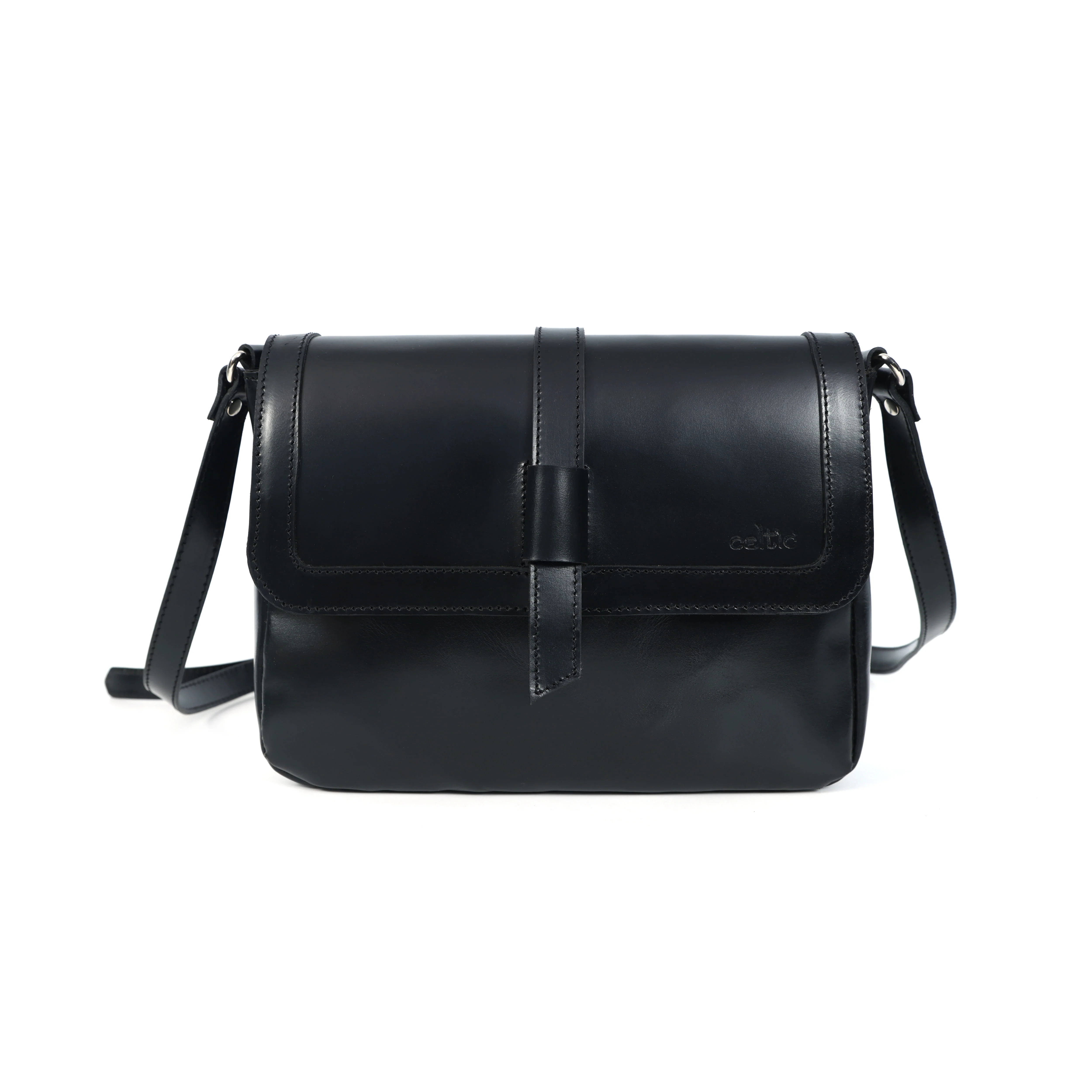 Premium Genuine Leather Sling Bag with Flap Closure, & Adjustable Strap - Image 8