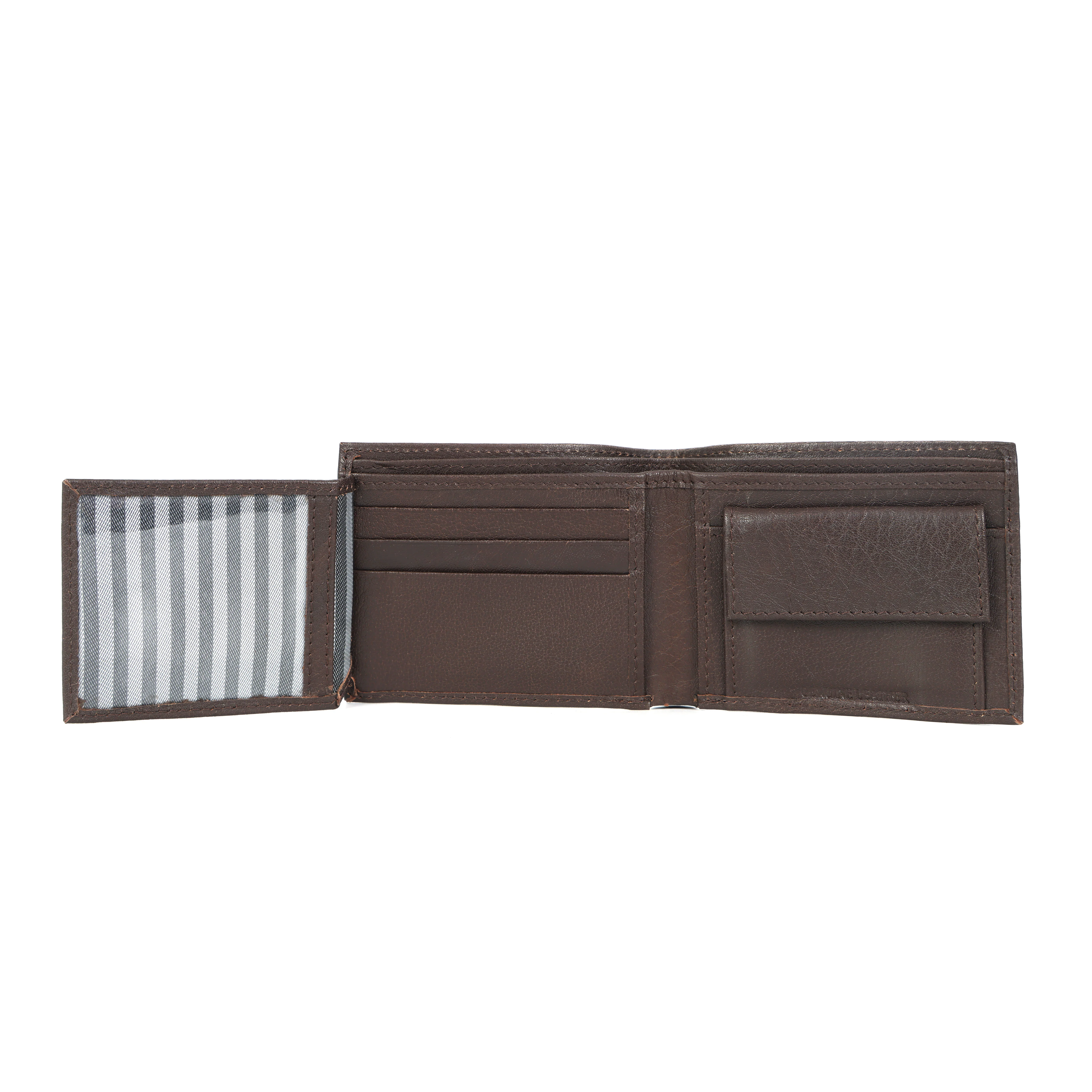 Premium Genuine Leather Bi-Fold Wallet with Flip ID Window - Image 2