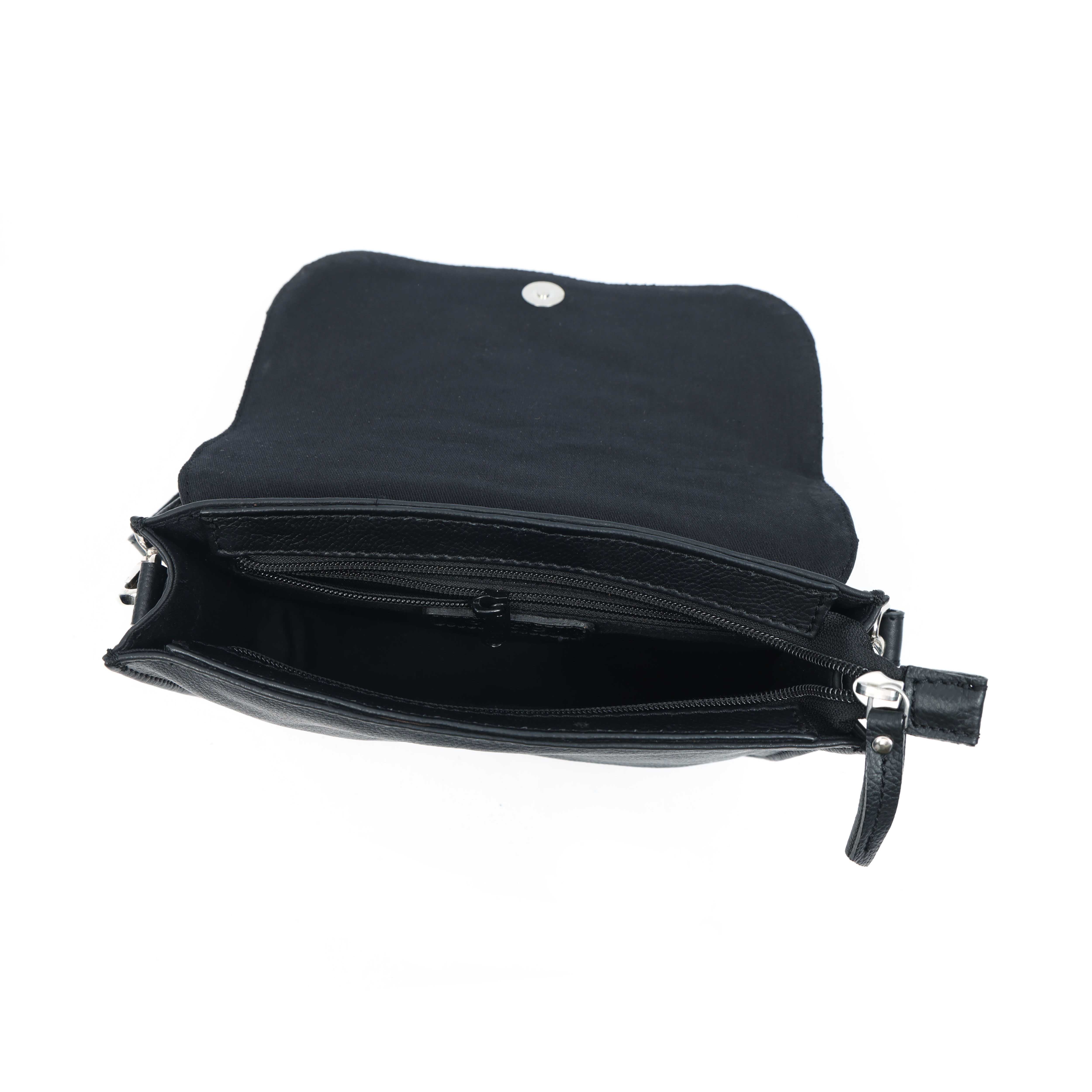 Premium  Quilted Leather Crossbody Bag with Stud Detail, Zip Pocket & Detachable Strap - Image 10