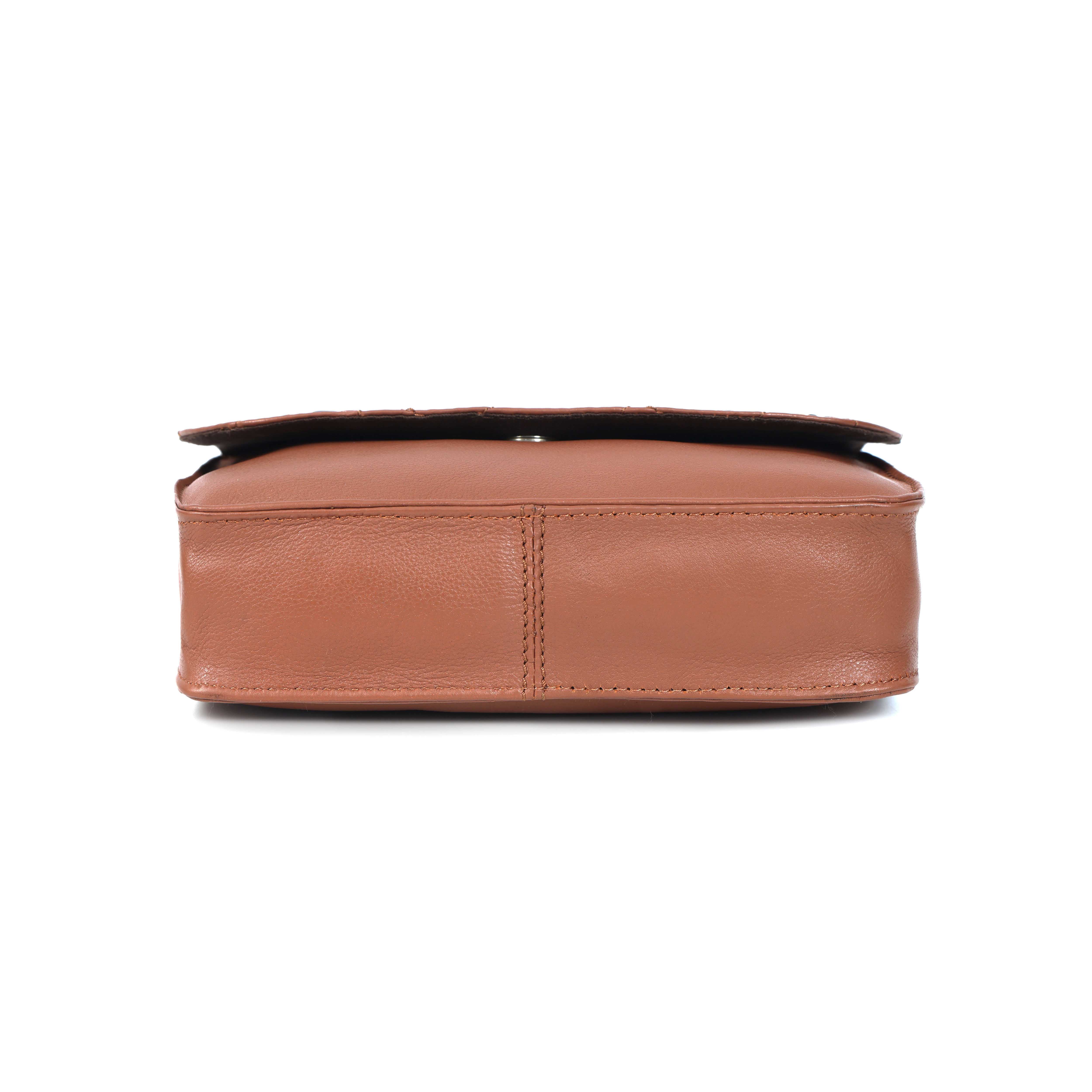 Premium  Quilted Leather Crossbody Bag with Stud Detail, Zip Pocket & Detachable Strap - Image 18