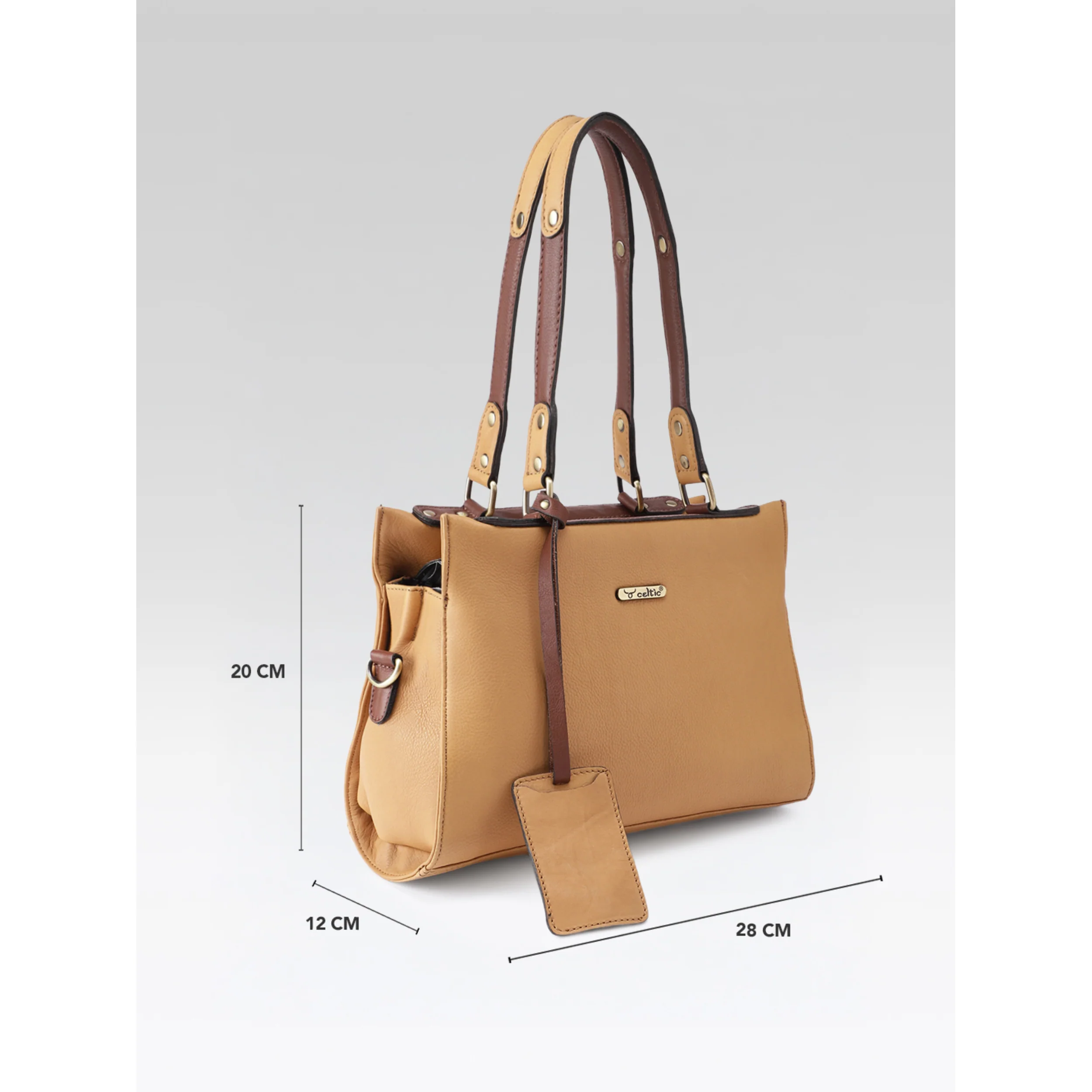 Premium Genuine Textured  leather Handbag with inner pockets - Image 6