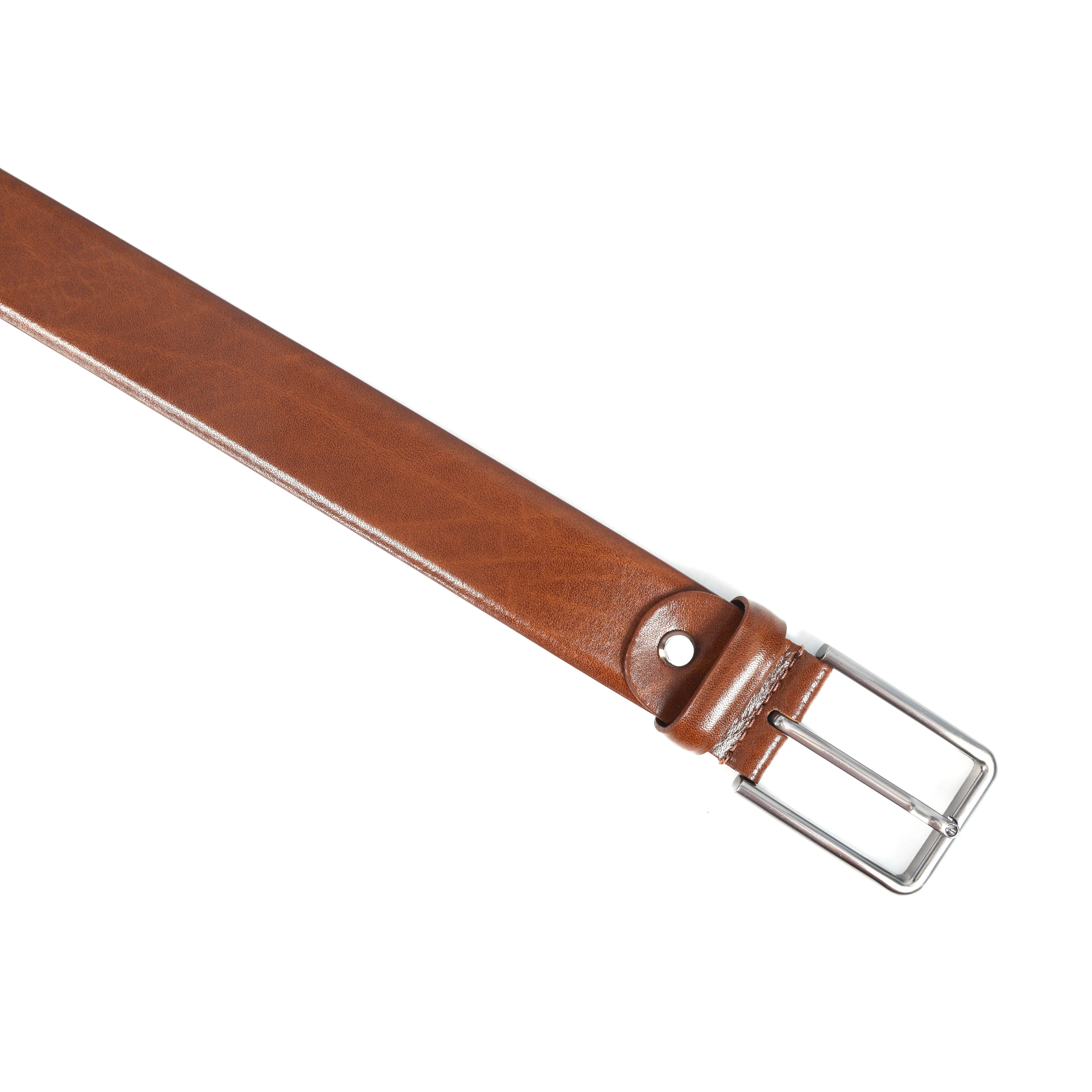 Unisex Genuine Leather Brown Waist Accessory Durable Metal Buckle Formal Casual Wear - Image 2