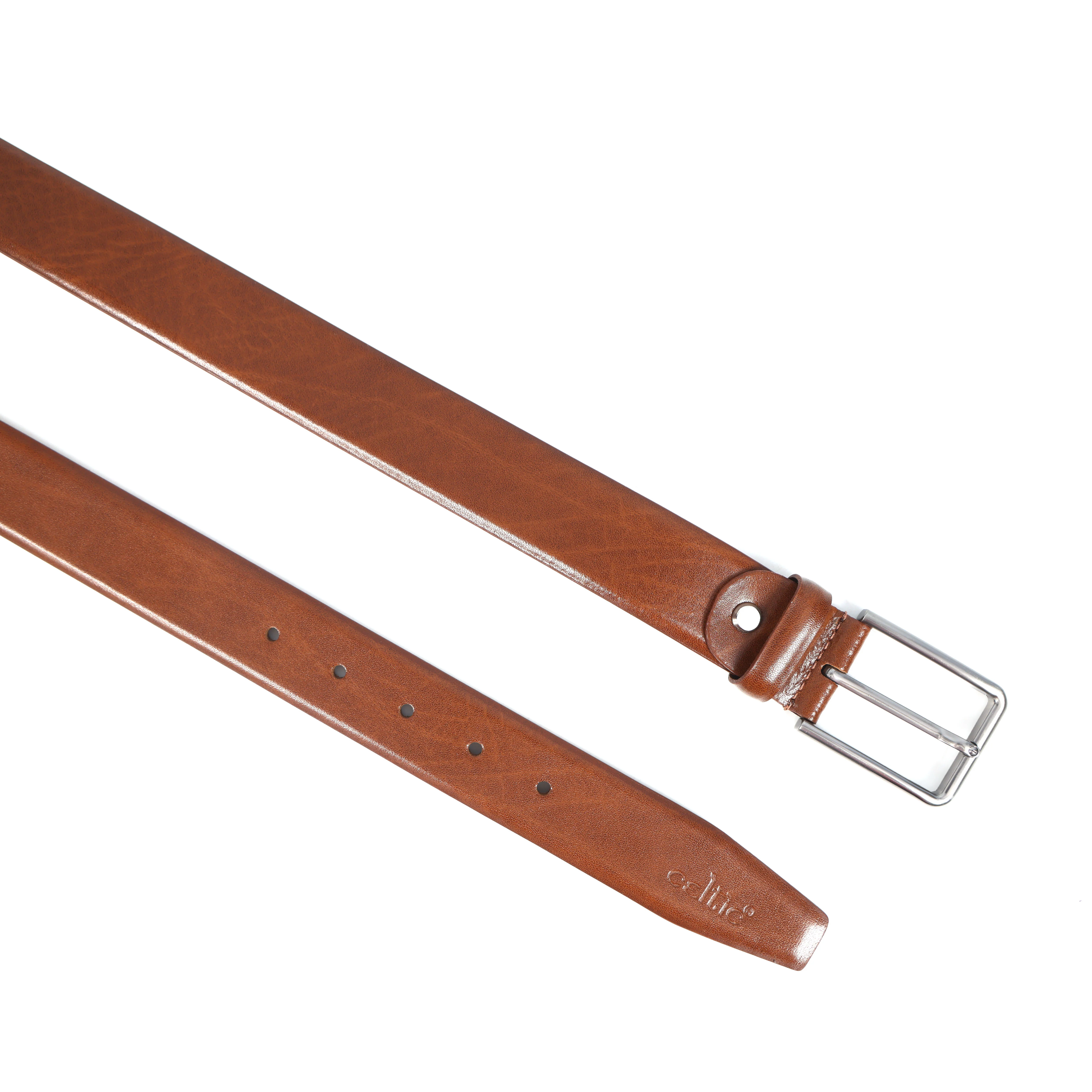 Unisex Genuine Leather Brown Waist Accessory Durable Metal Buckle Formal Casual Wear - Image 4