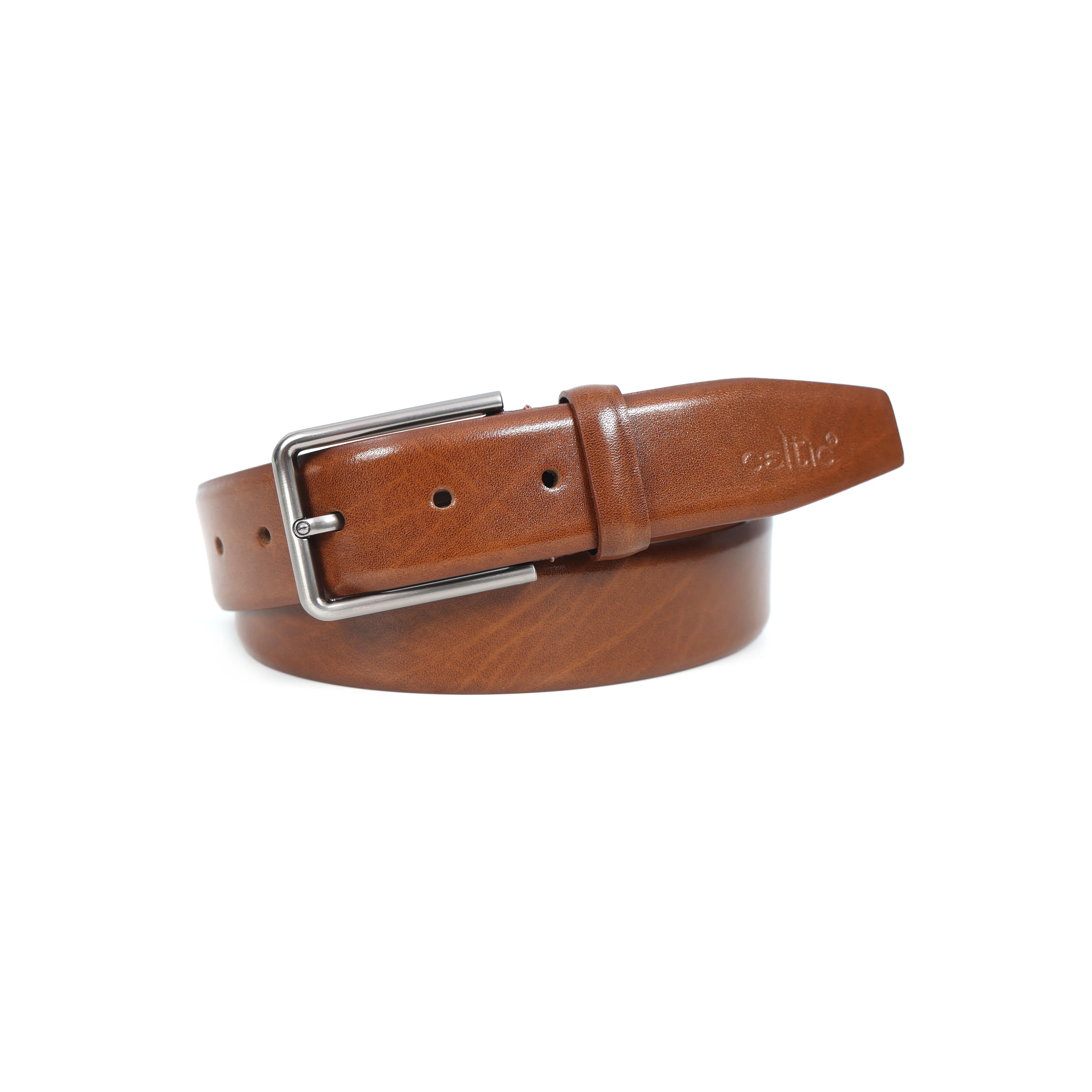 Unisex Genuine Leather Brown Waist Accessory Durable Metal Buckle Formal Casual Wear - Image 5