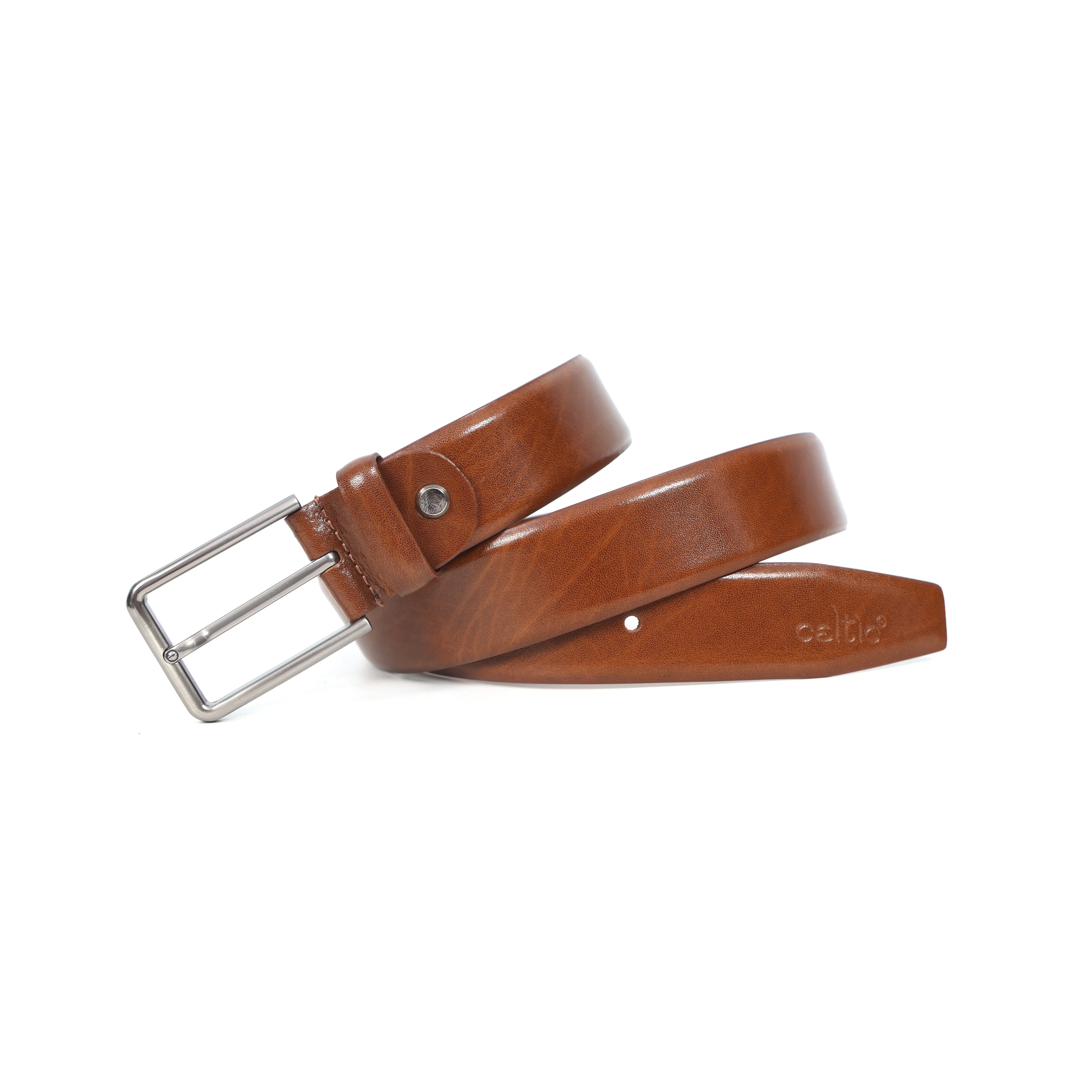 Unisex Genuine Leather Brown Waist Accessory Durable Metal Buckle Formal Casual Wear - Image 6