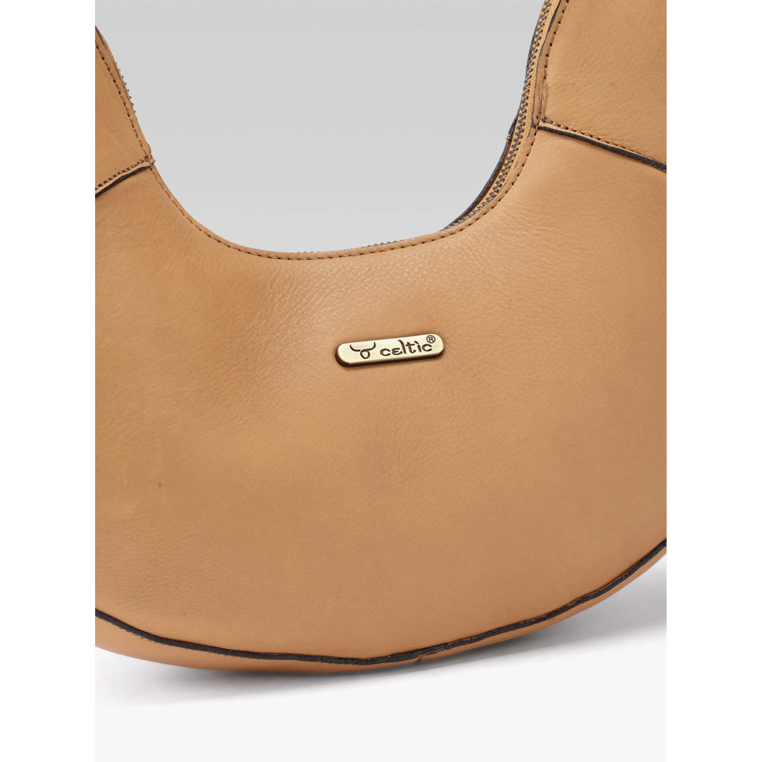 Premium Genuine Leather Hobo Shoulder Bag with Adjustable Strap & Zip Closure - Image 14