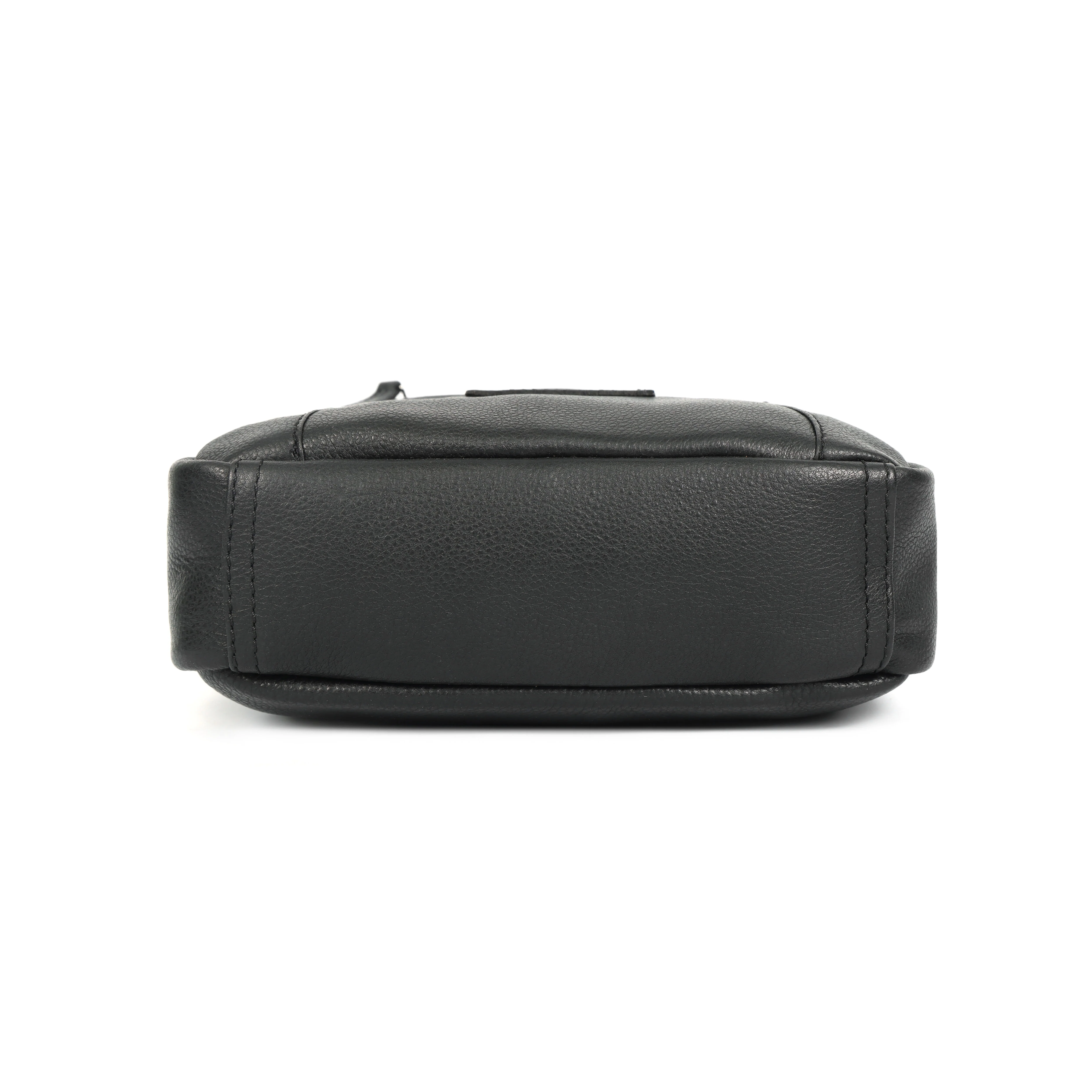 Premium Genuine Leather Crossbody Bag with Adjustable Strap & Multiple Zip Pockets - Image 6