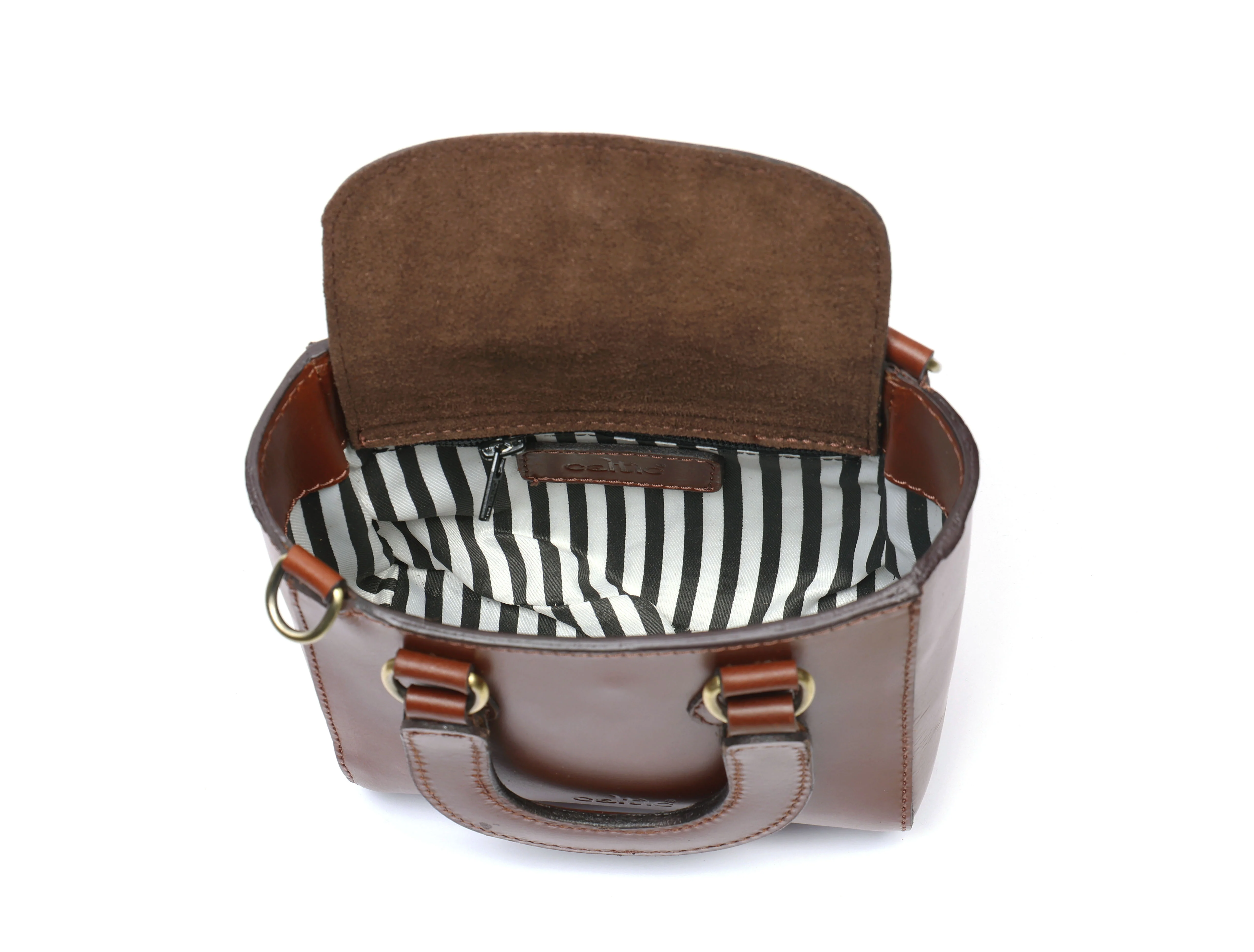 Premium Smooth Leather Mini Handbag with Top Handle & Adjustable Shoulder Strap - Image 13