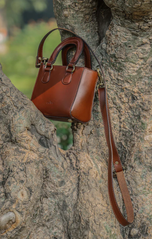 Premium Smooth Leather Mini Handbag with Top Handle & Adjustable Shoulder Strap - Image 15