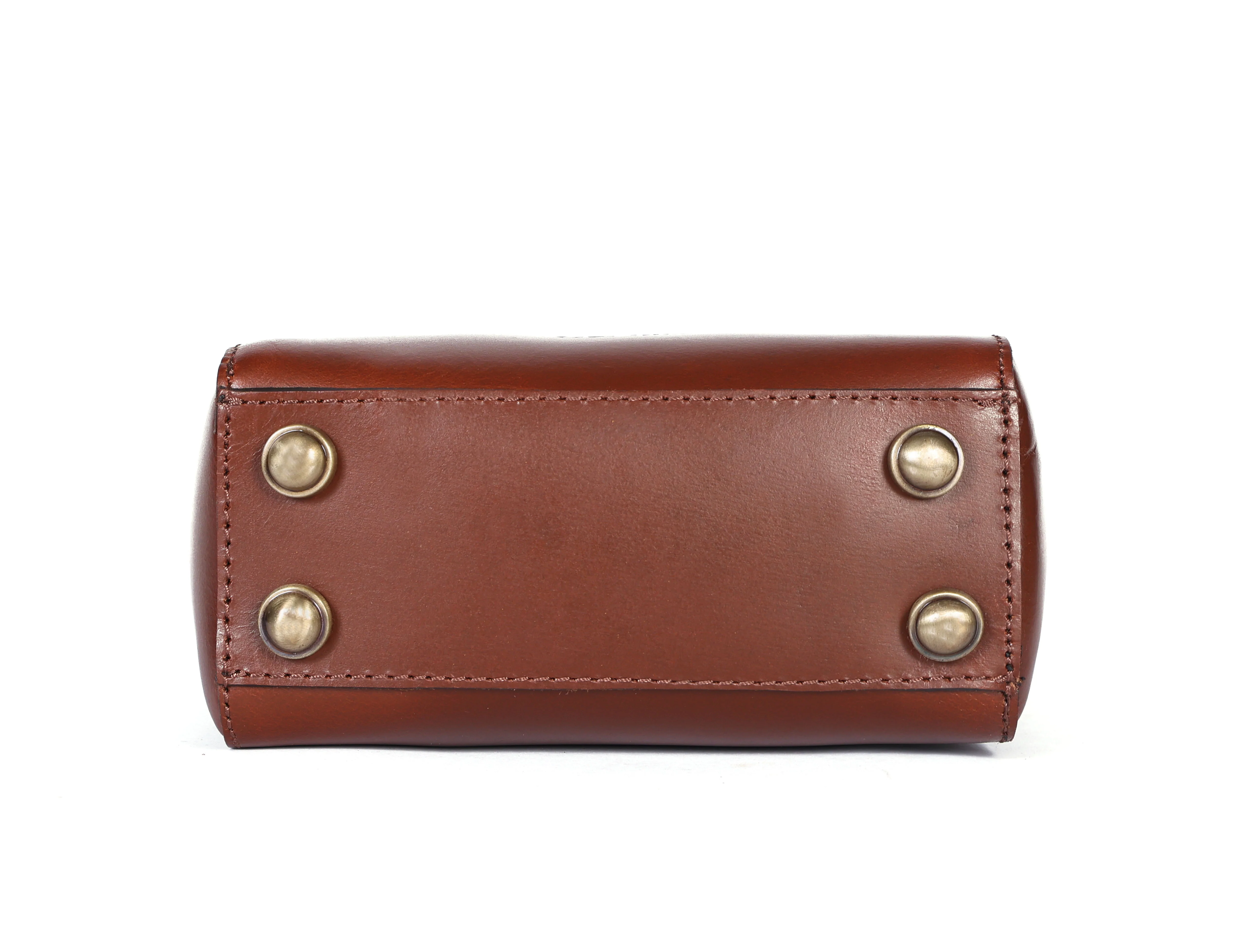 Premium Smooth Leather Mini Handbag with Top Handle & Adjustable Shoulder Strap - Image 16