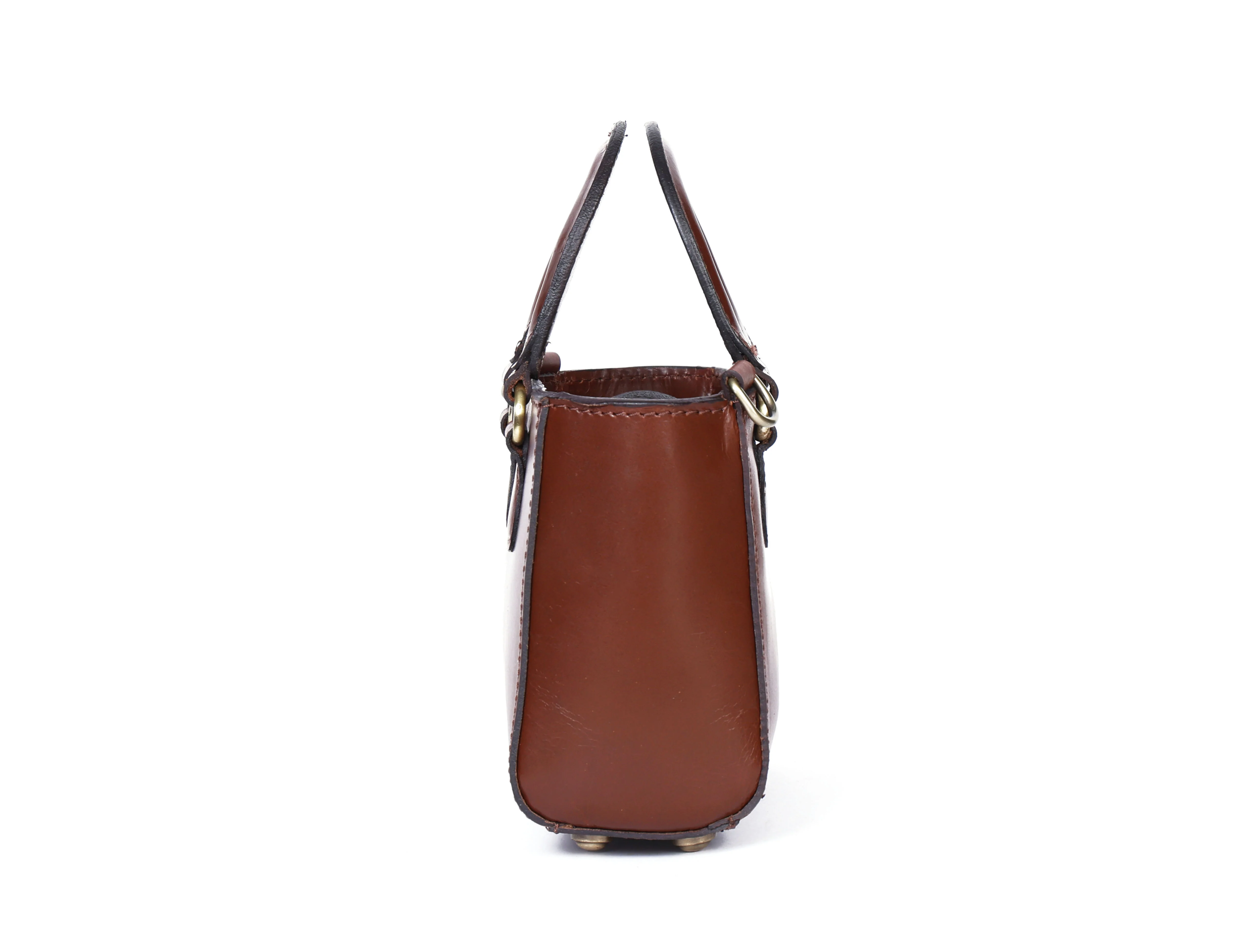 Premium Smooth Leather Mini Handbag with Top Handle & Adjustable Shoulder Strap - Image 17