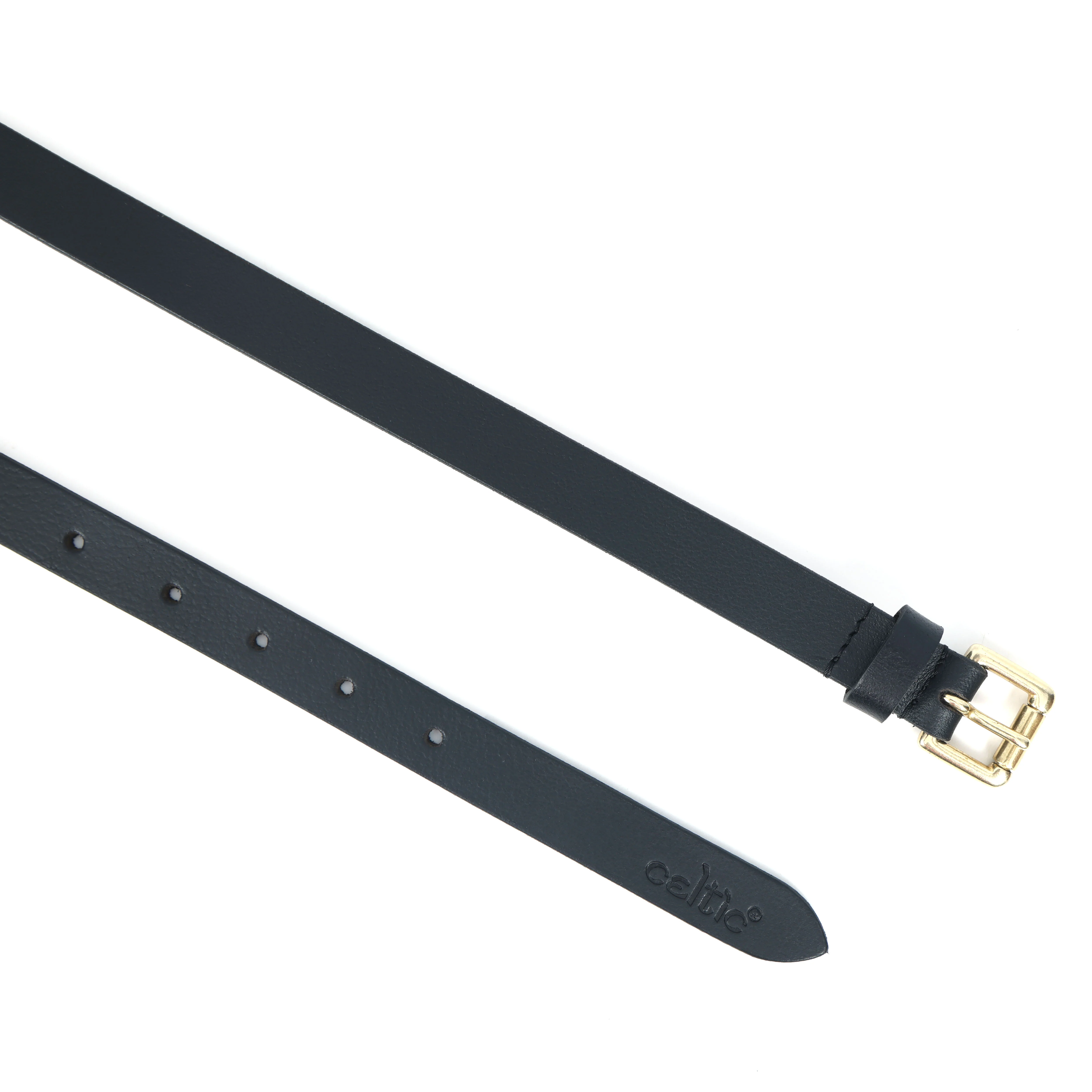 Women Genuine Leather Black Waist Accessory Brass Buckle Casual Formal - Image 5