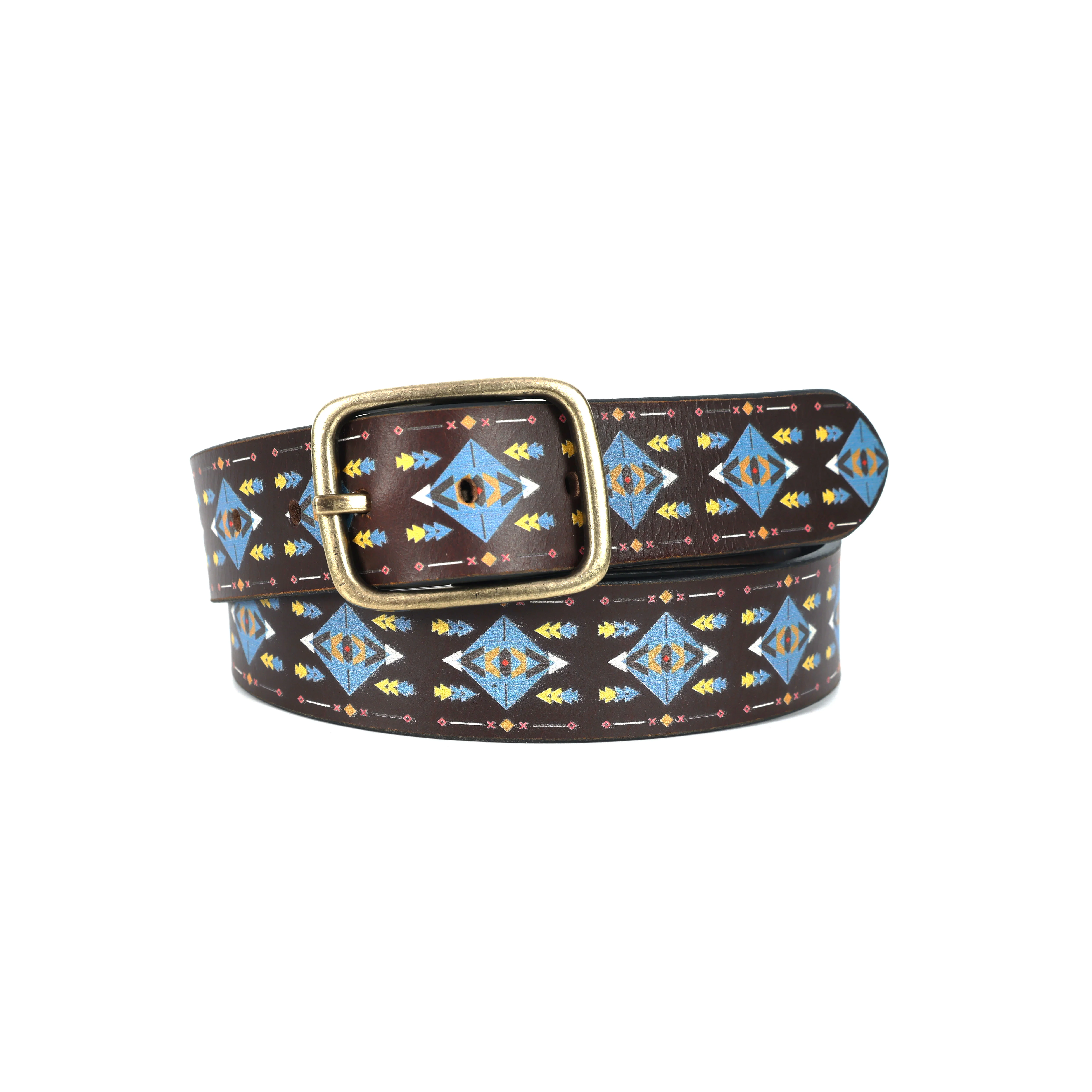 Unisex Handcrafted Tribal Pattern Leather Buckle Waistband Ethnic Style Durable Accessory. - Image 5
