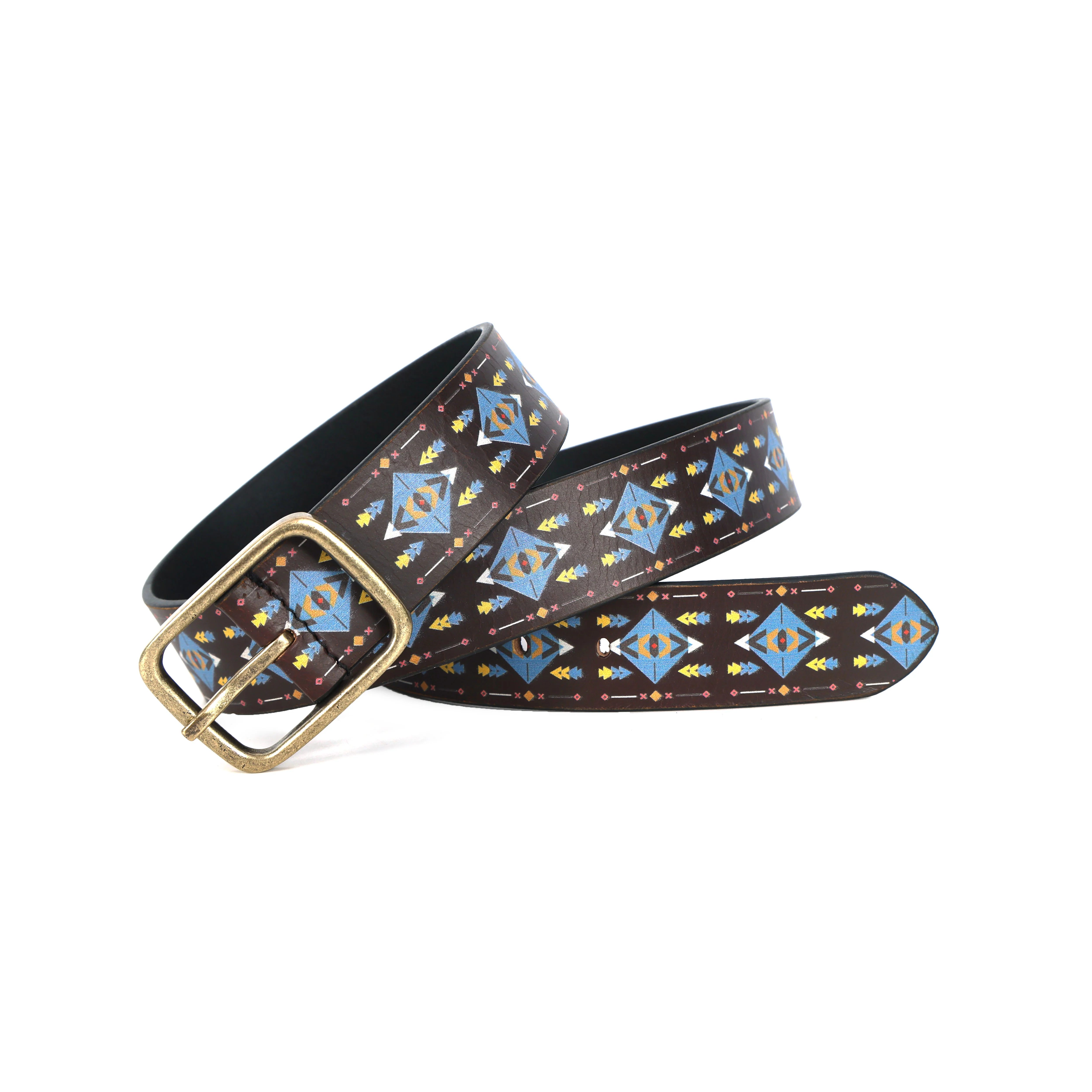 Unisex Handcrafted Tribal Pattern Leather Buckle Waistband Ethnic Style Durable Accessory. - Image 6