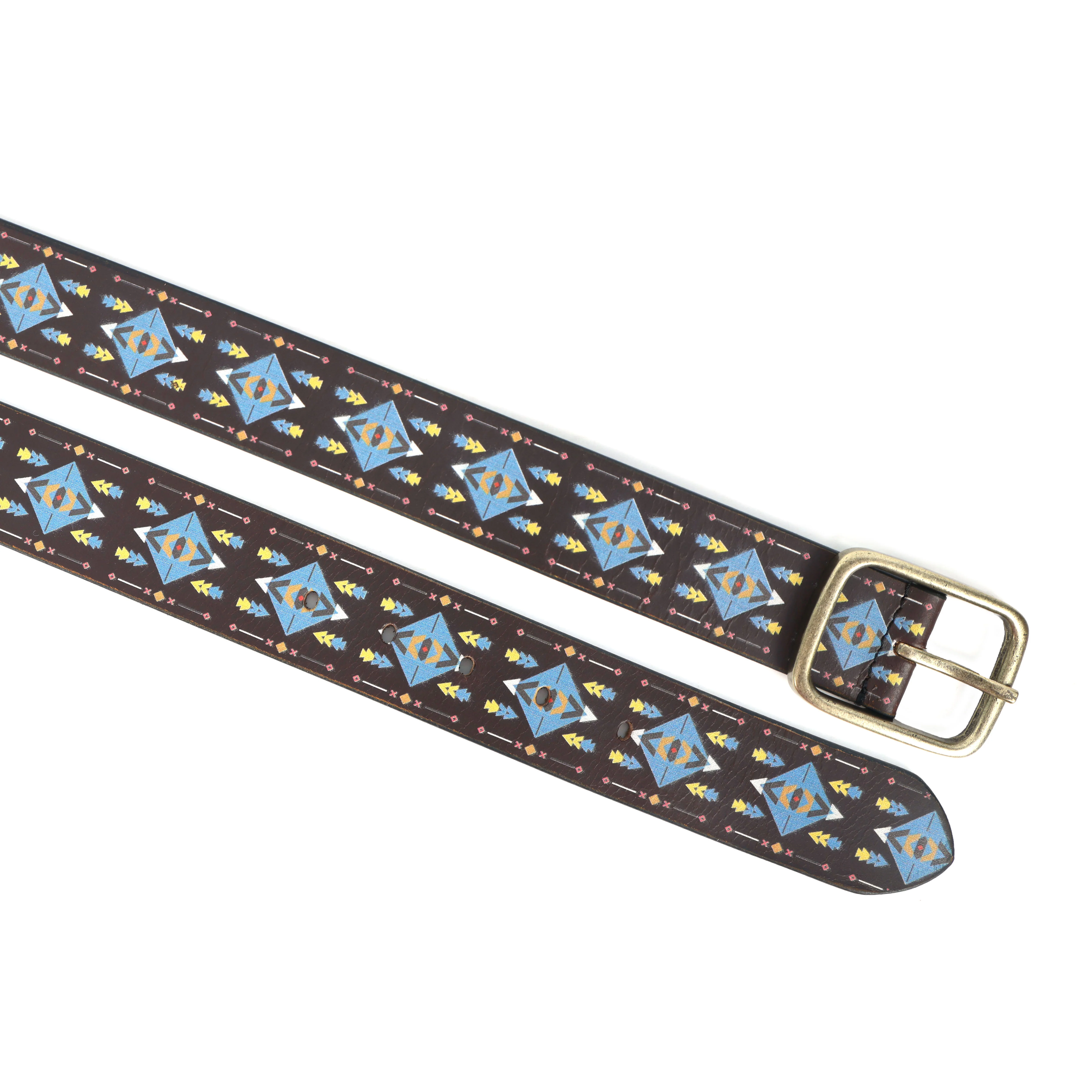 Unisex Handcrafted Tribal Pattern Leather Buckle Waistband Ethnic Style Durable Accessory. - Image 7