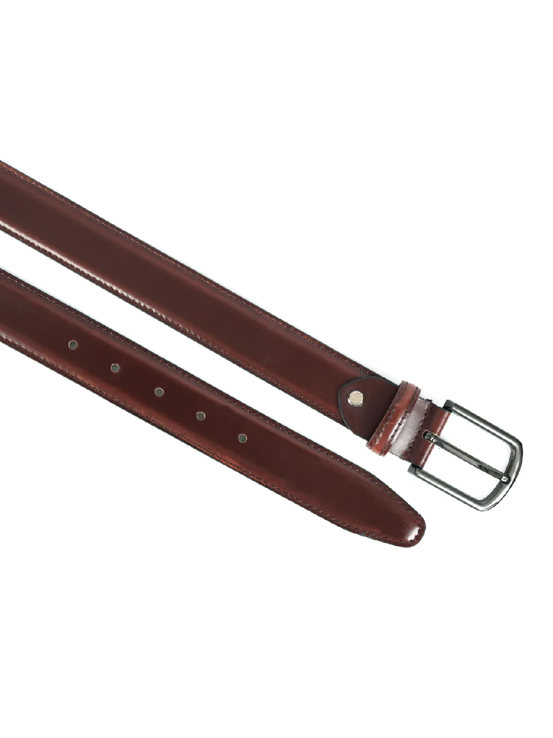 Unisex Classic Brown Leather Belt with Silver Buckle for Formal Casual Everyday Styling - Image 6