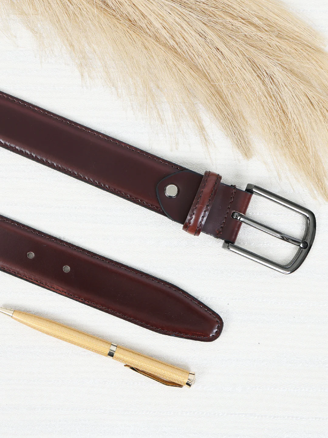 Unisex Classic Brown Leather Belt with Silver Buckle for Formal Casual Everyday Styling - Image 7