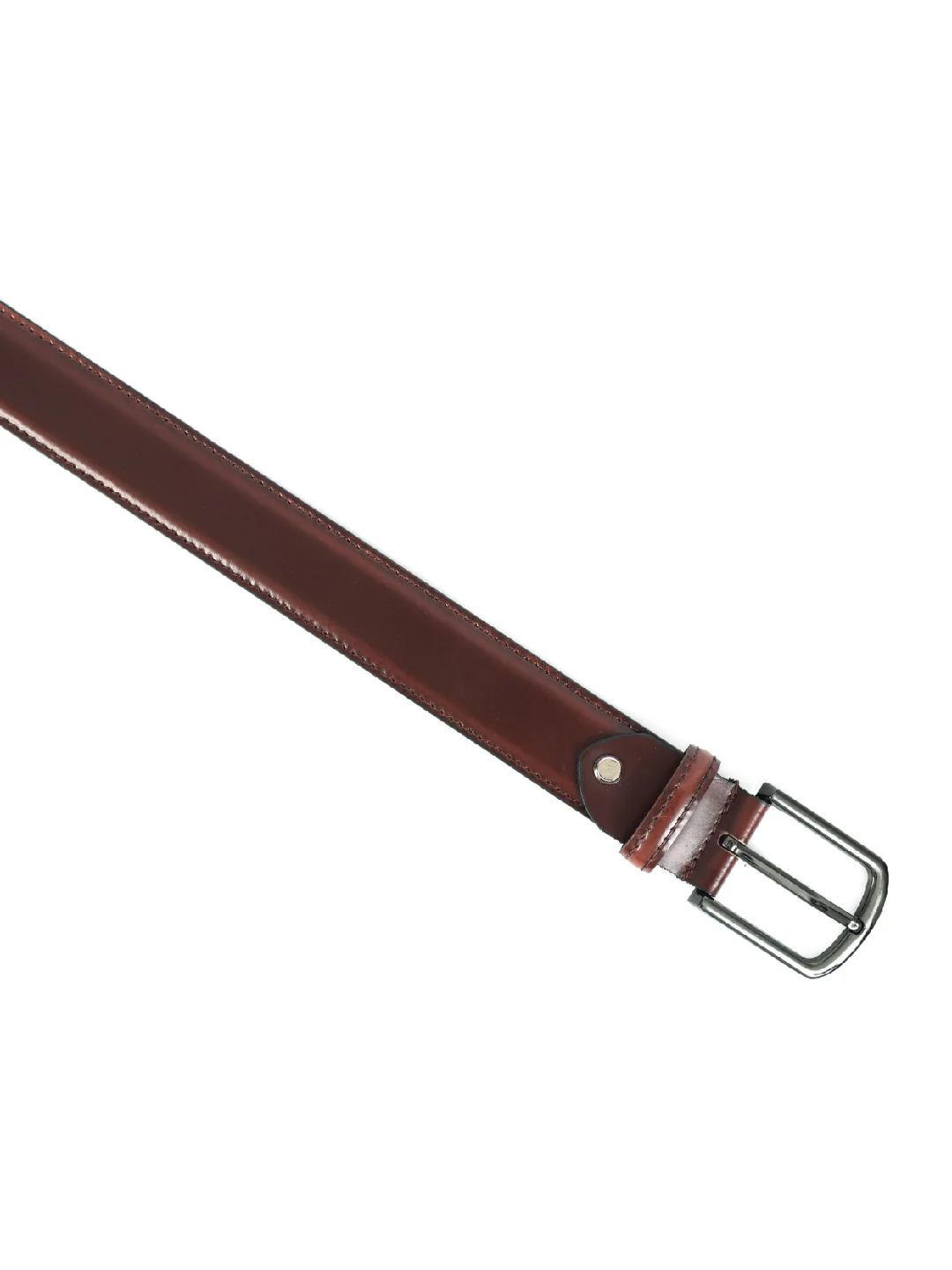 Unisex Classic Brown Leather Belt with Silver Buckle for Formal Casual Everyday Styling - Image 8