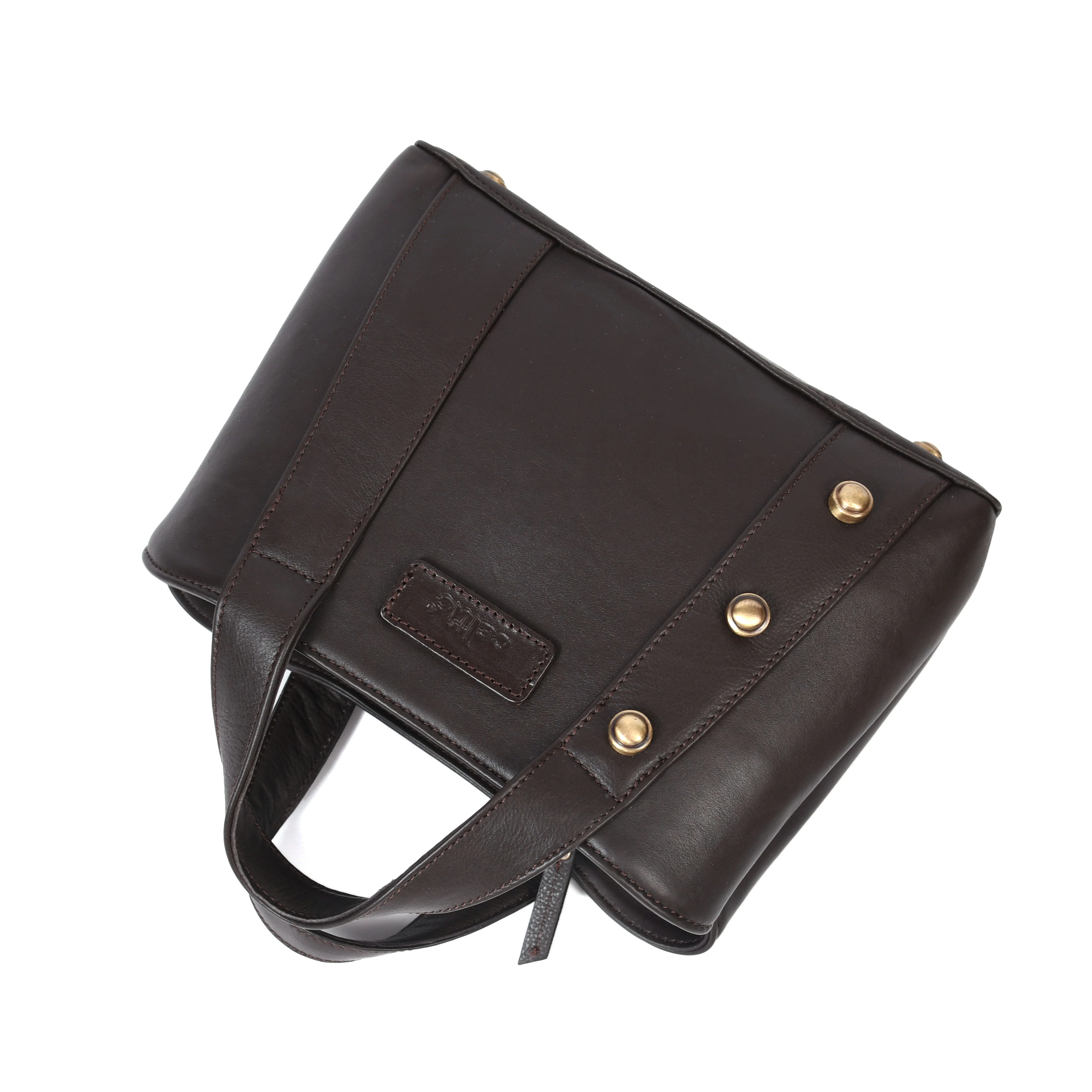 Premium Structured Leather Handbag with Dual Carry Handles, Adjustable Strap & Zip Pocket - Image 13