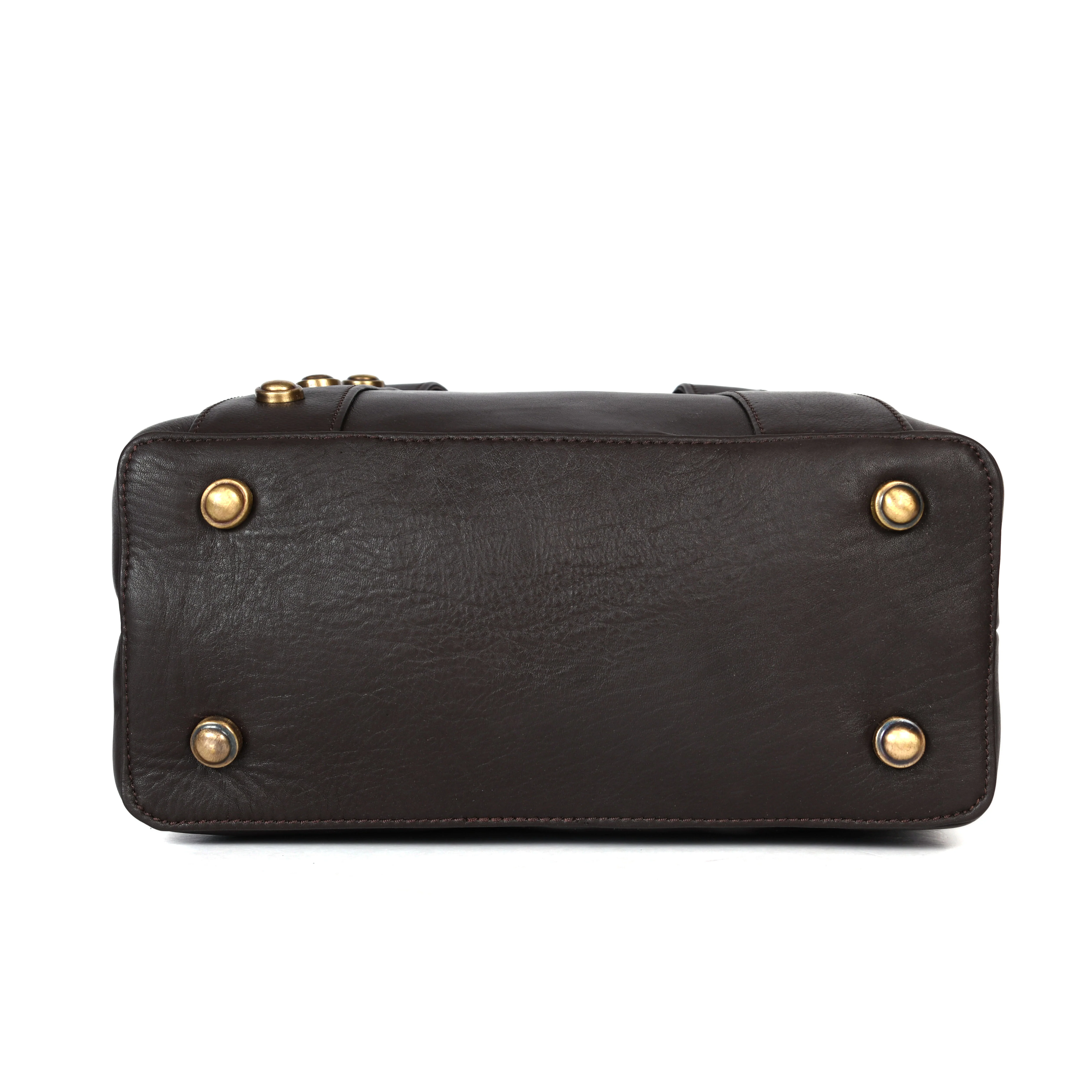 Premium Structured Leather Handbag with Dual Carry Handles, Adjustable Strap & Zip Pocket - Image 15