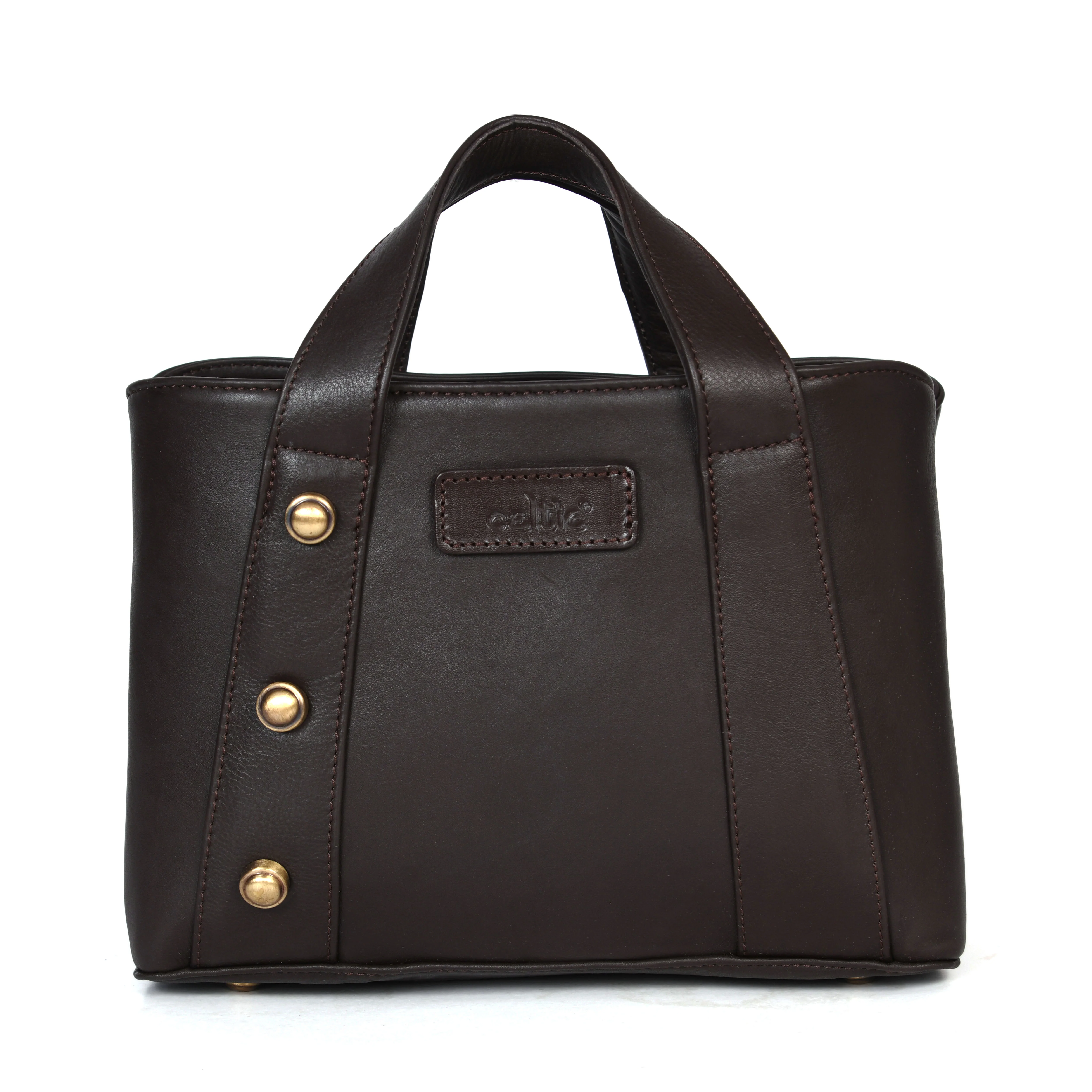 Premium Structured Leather Handbag with Dual Carry Handles, Adjustable Strap & Zip Pocket - Image 19