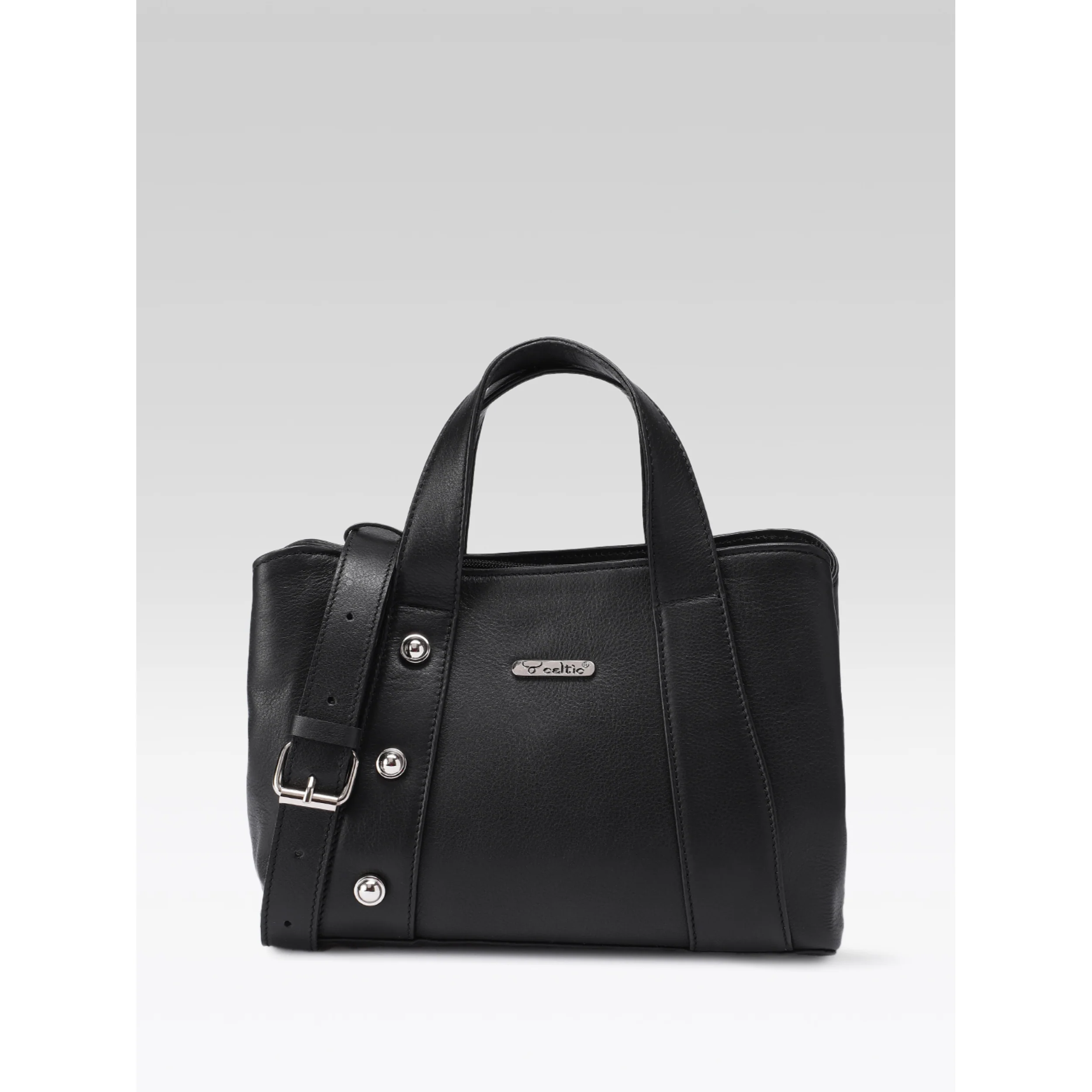 Premium Structured Leather Handbag with Dual Carry Handles, Adjustable Strap & Zip Pocket - Image 22