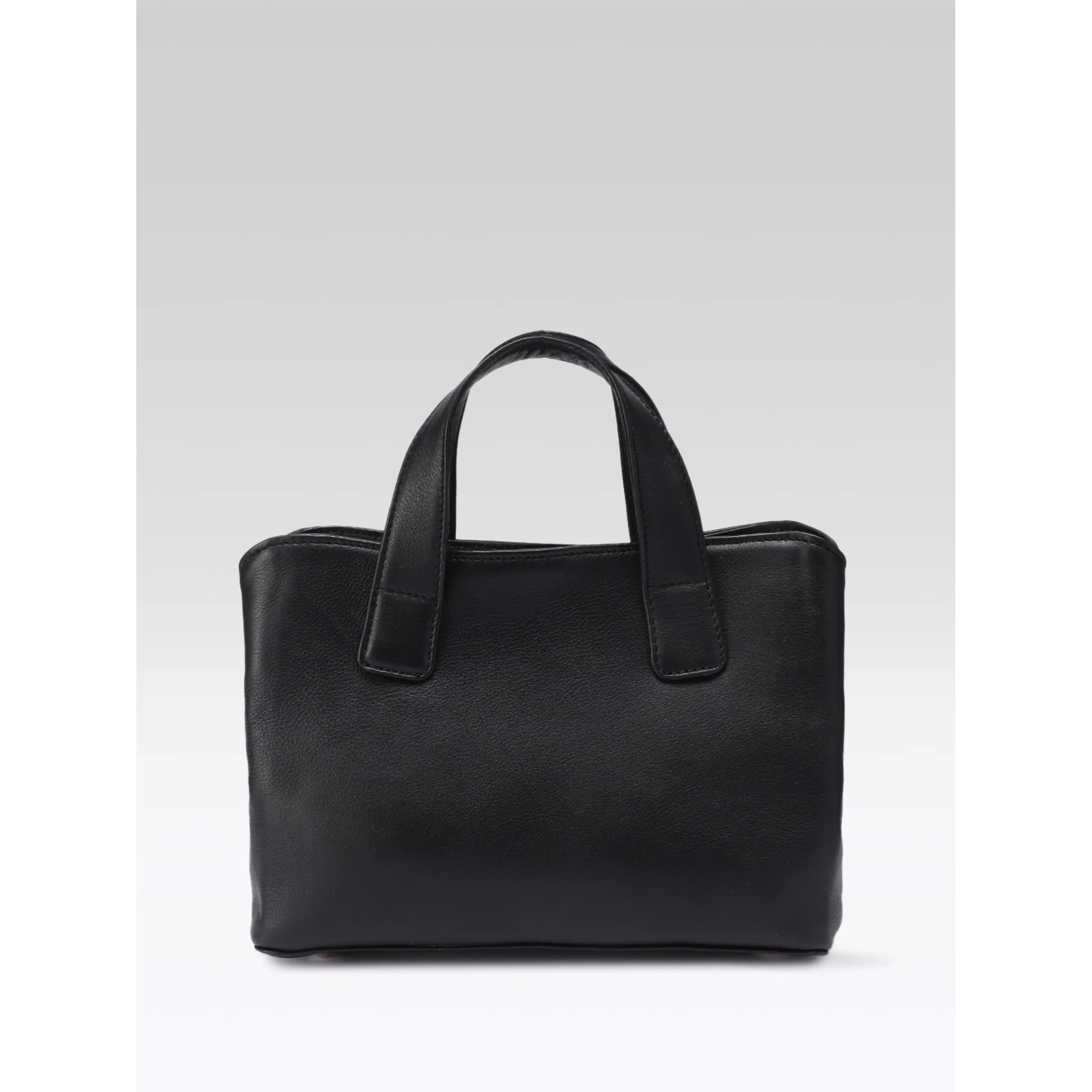 Premium Structured Leather Handbag with Dual Carry Handles, Adjustable Strap & Zip Pocket - Image 25