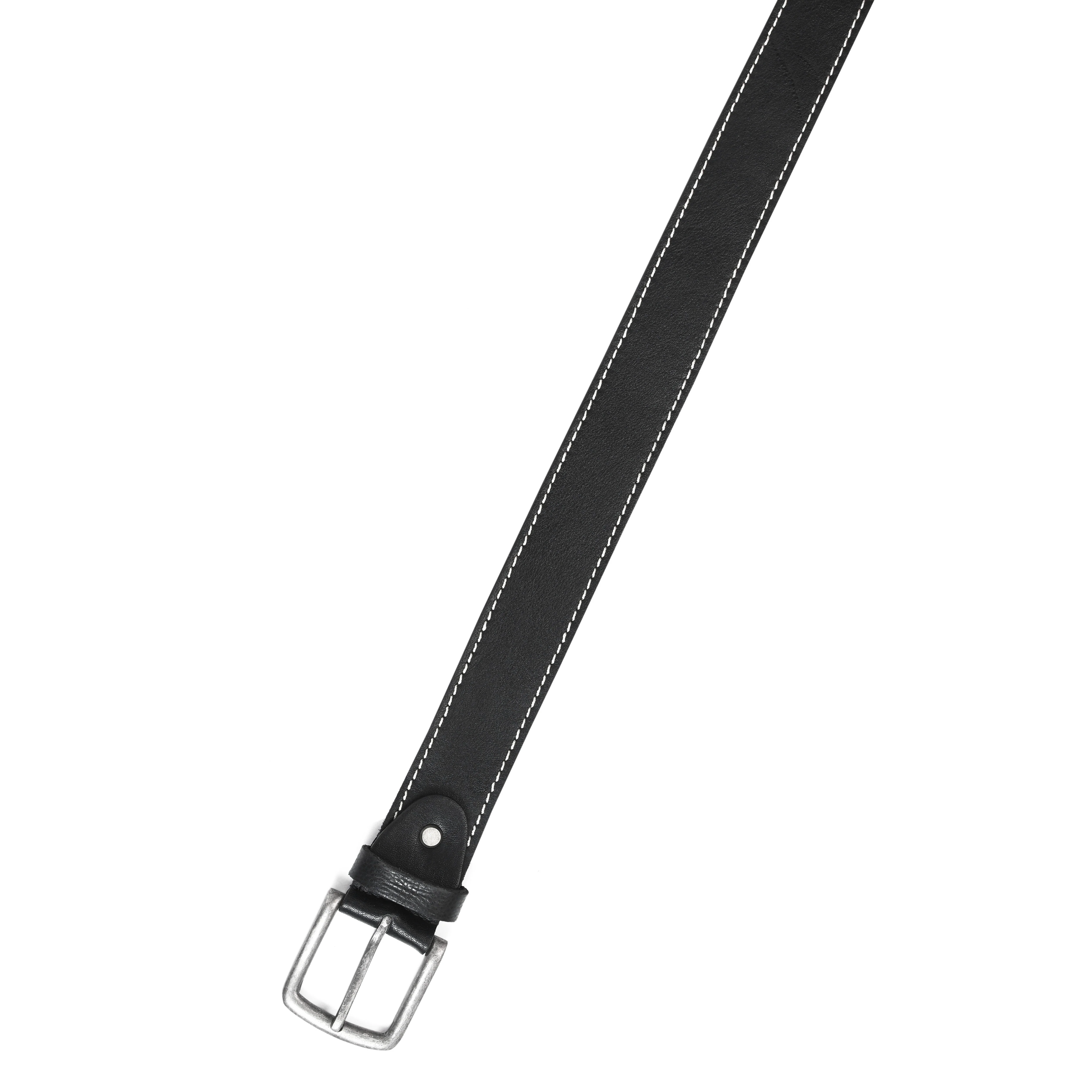 Women Genuine Leather Tan Belt Silver Buckle Contrast Stitching Casual Formal - Image 8