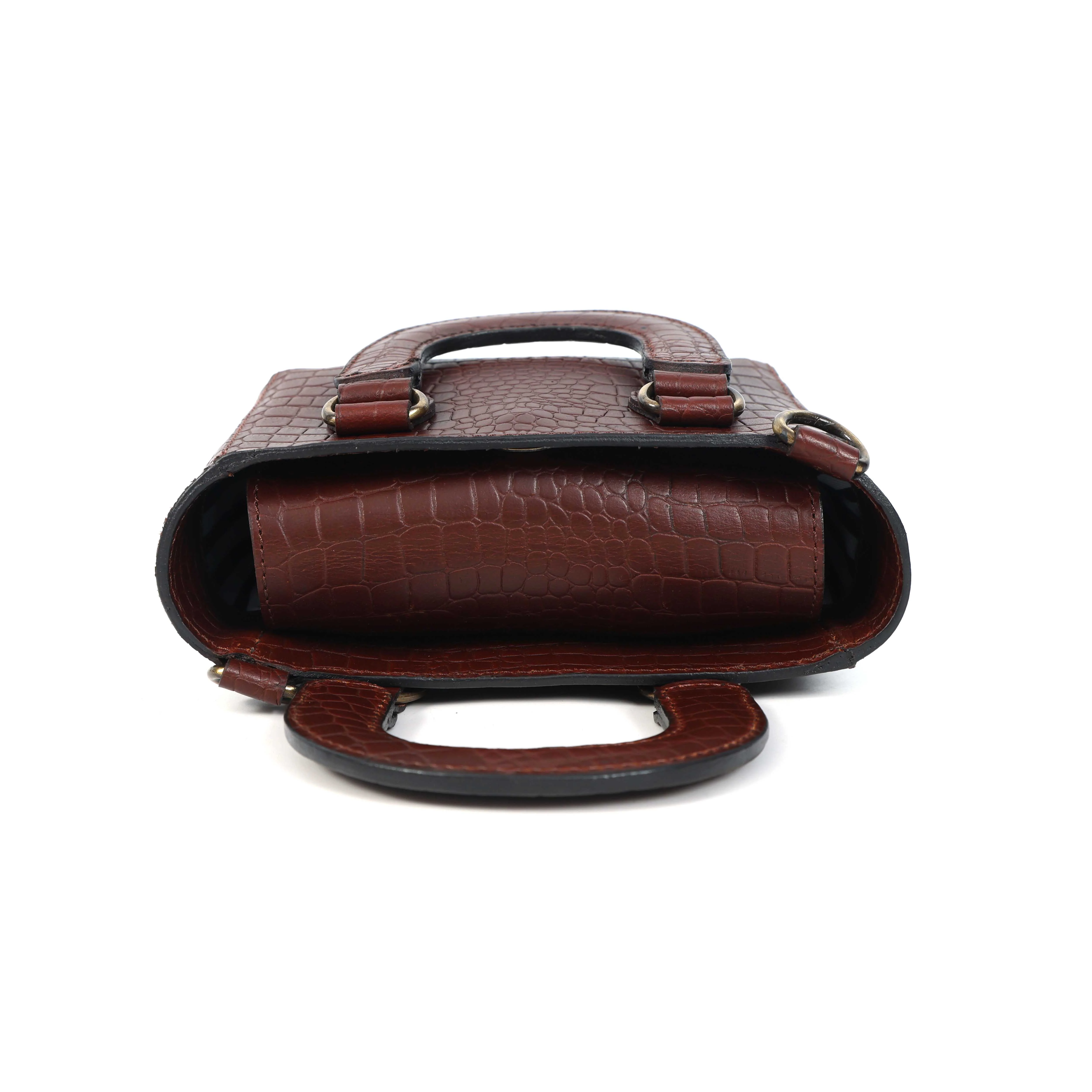 Stylish Leather Croco Print Sling Bag ’?????? Chic & Versatile. BG-1621 - Image 7