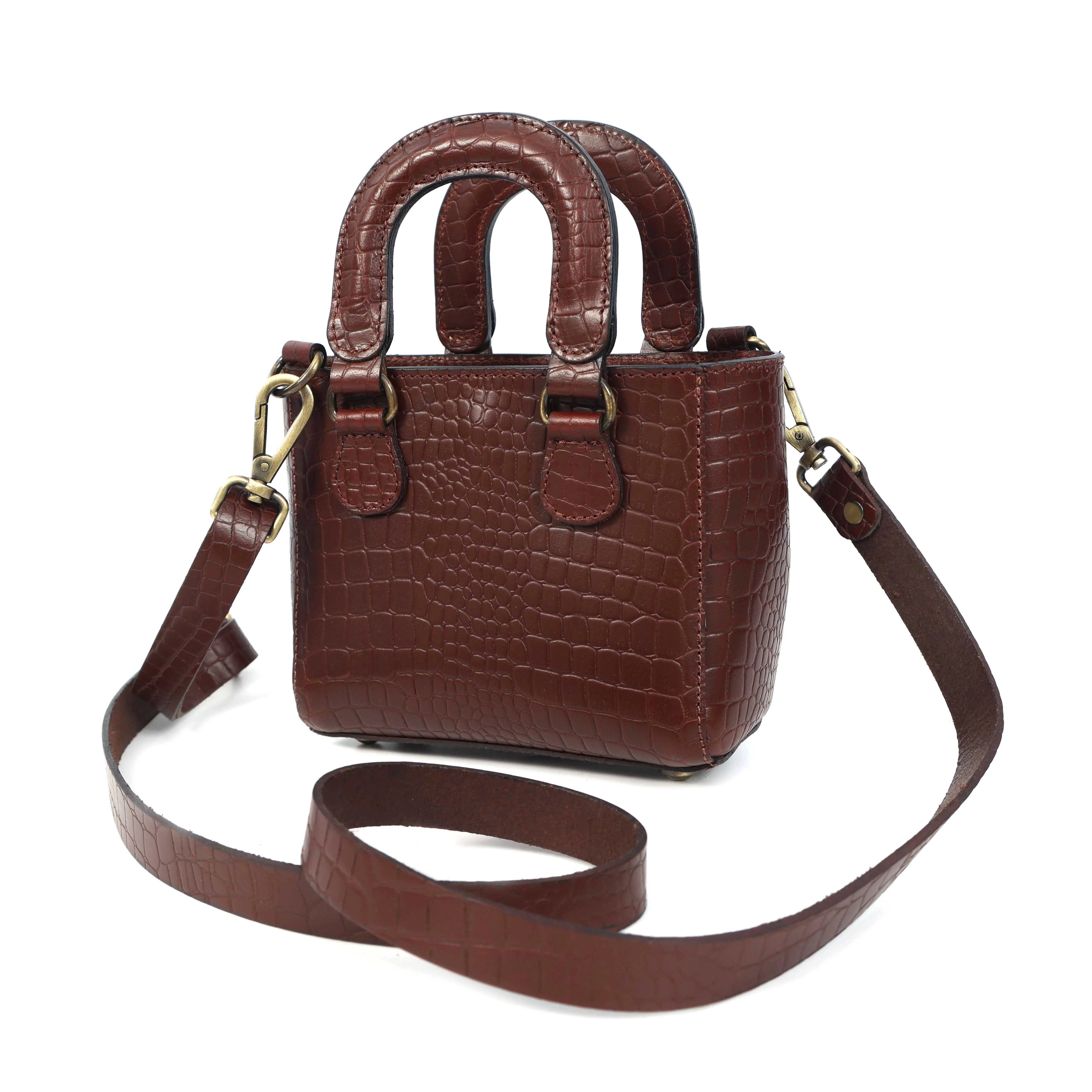 Stylish Leather Croco Print Sling Bag ’?????? Chic & Versatile. BG-1621 - Image 9