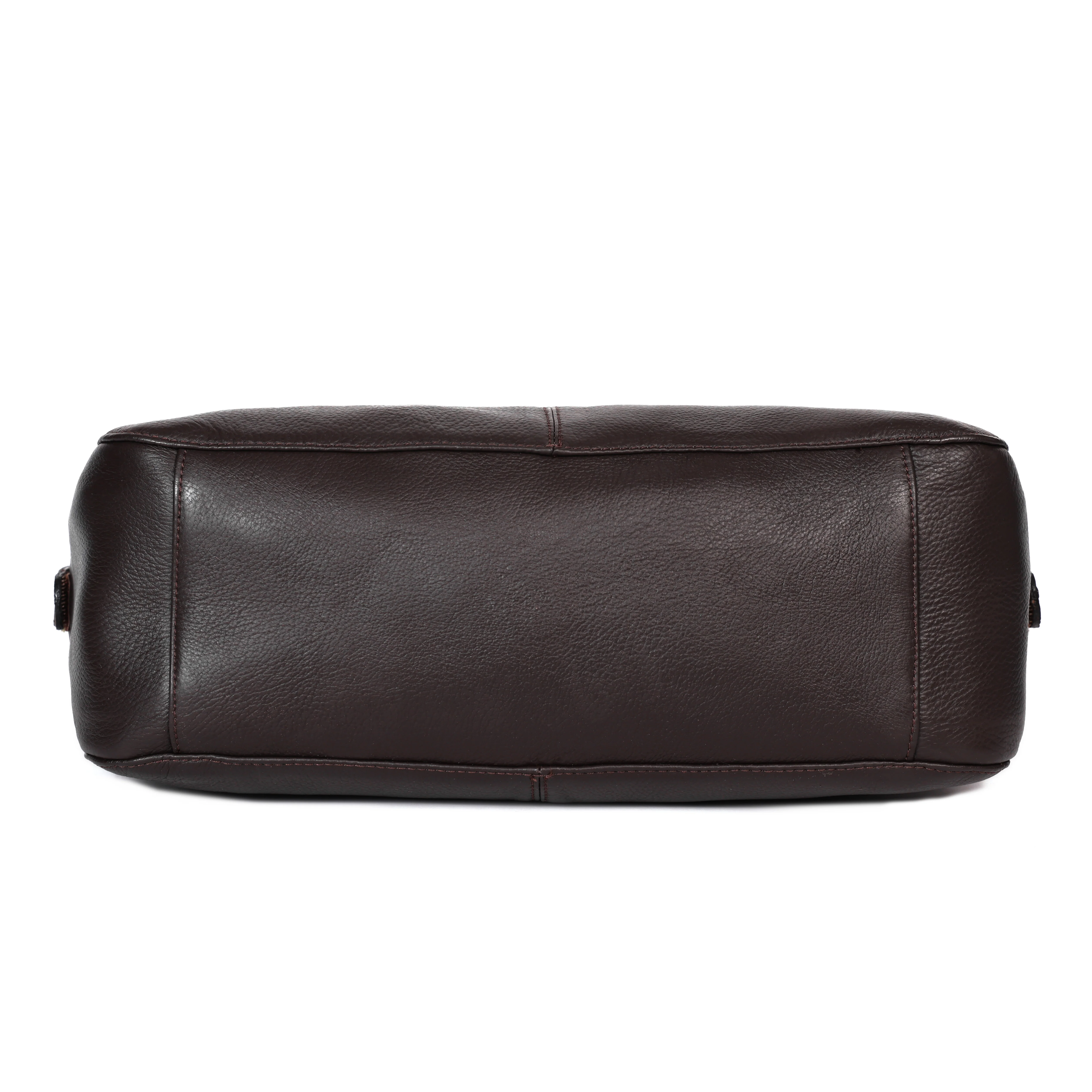 Premium Genuine Leather Hobo Shoulder Bag with Zippered Pockets & Fixed Strap - Image 11