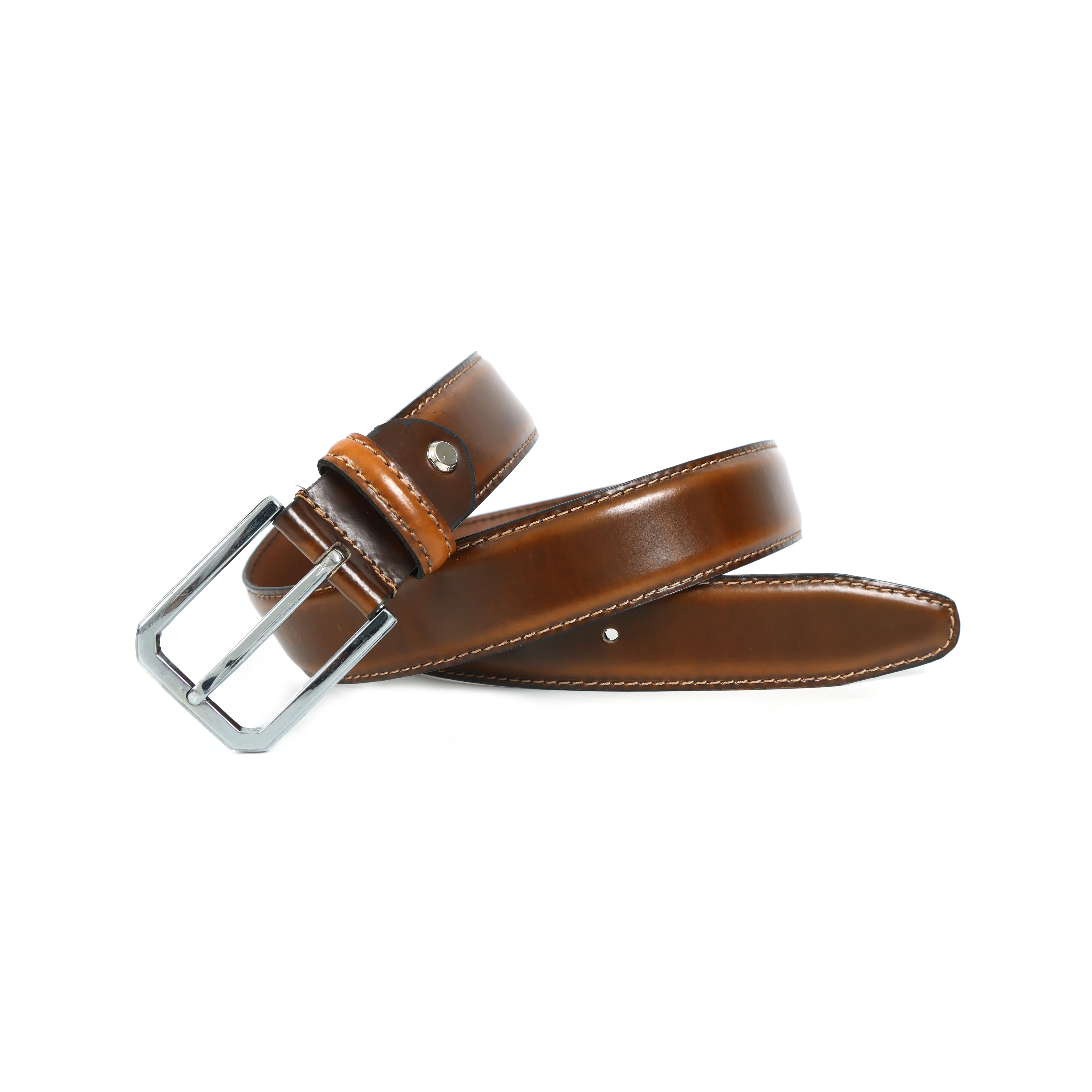 Unisex Premium Brown Leather Formal Belt Sleek Finish Durable Buckle Office Casual Wear