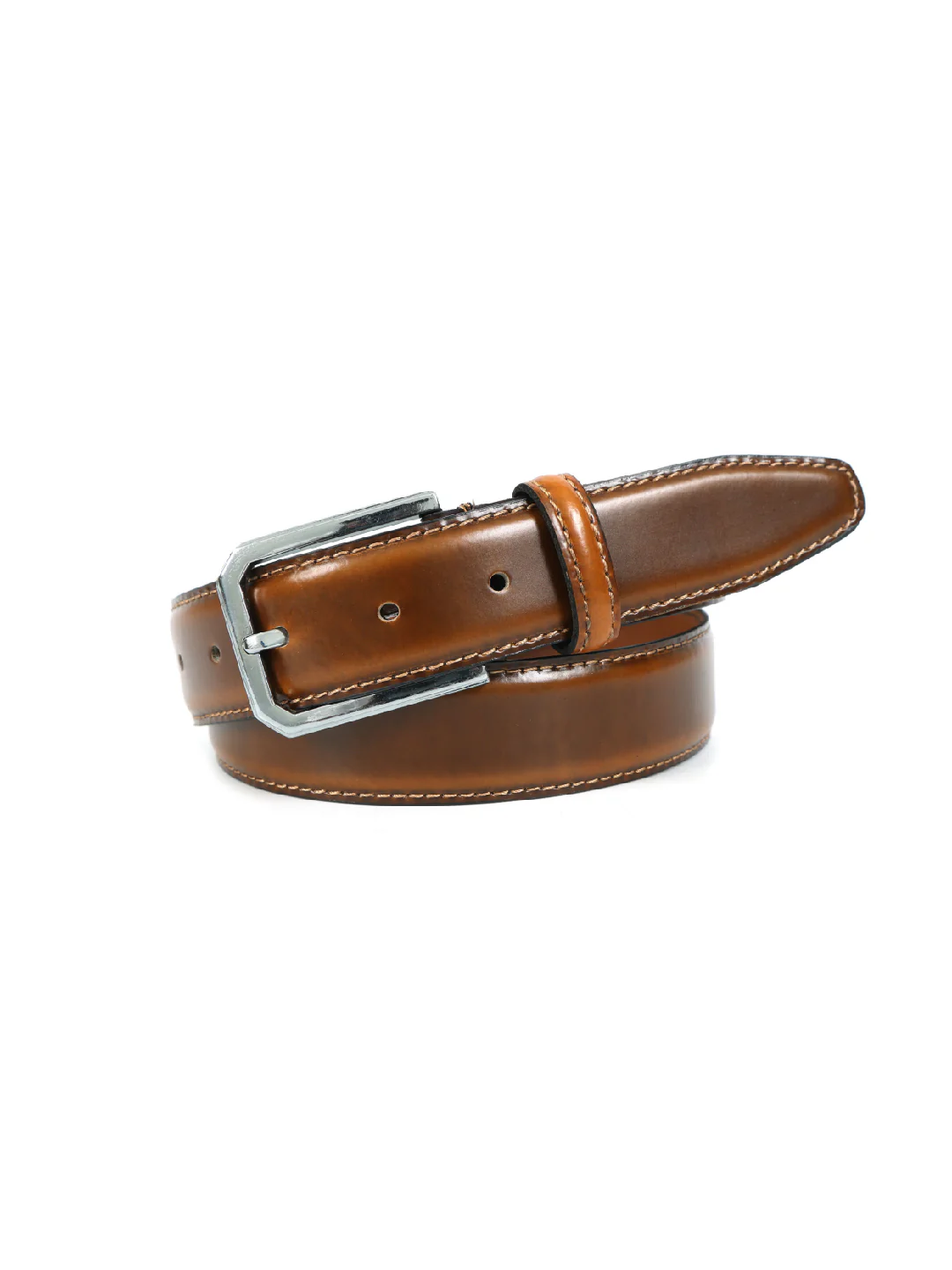 Unisex Premium Brown Leather Formal Belt Sleek Finish Durable Buckle Office Casual Wear - Image 2