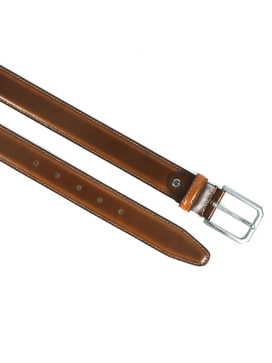 Unisex Premium Brown Leather Formal Belt Sleek Finish Durable Buckle Office Casual Wear - Image 5