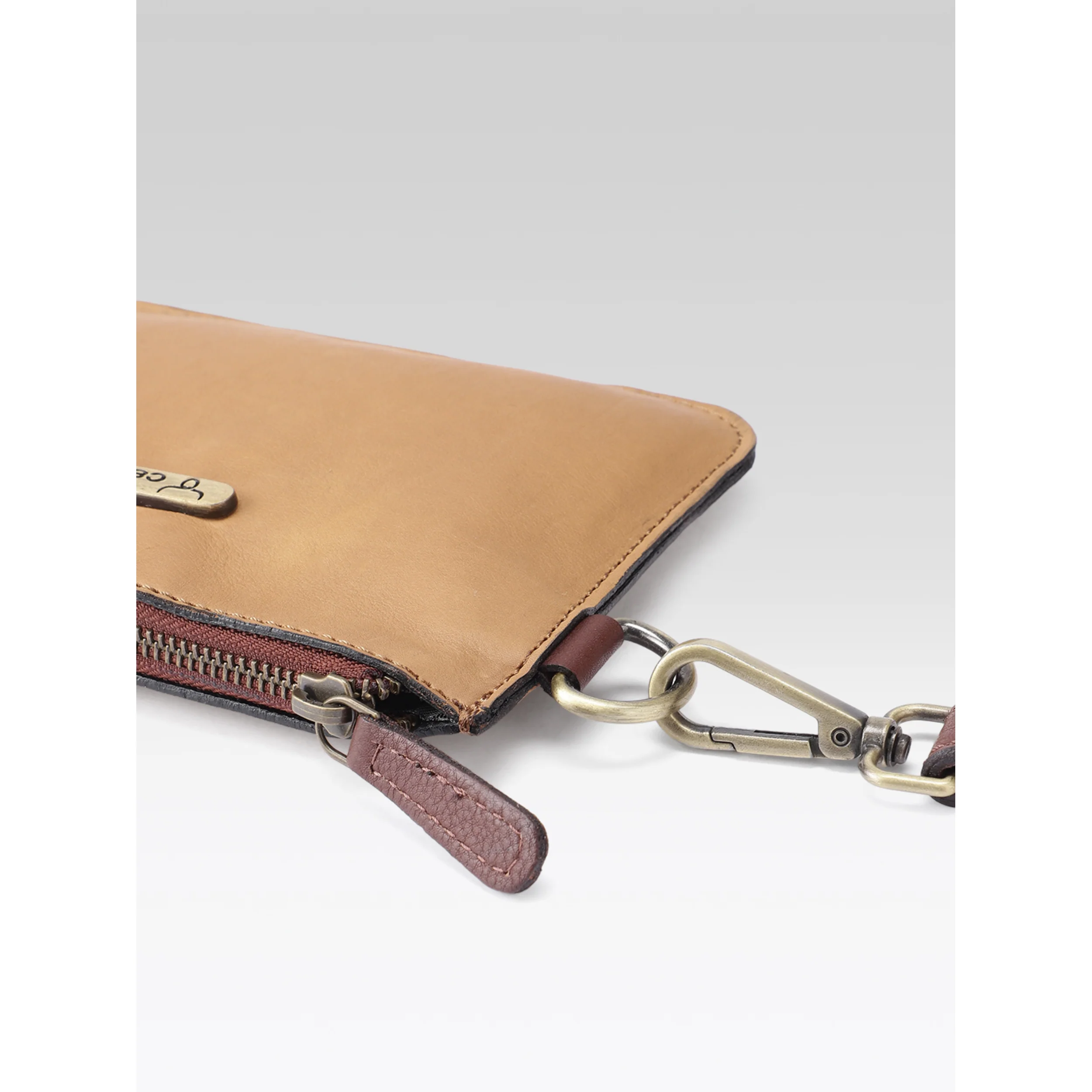 Premium Genuine Tan Leather 3-Piece Handbag Combo with Crossbody & Clutch - Image 14