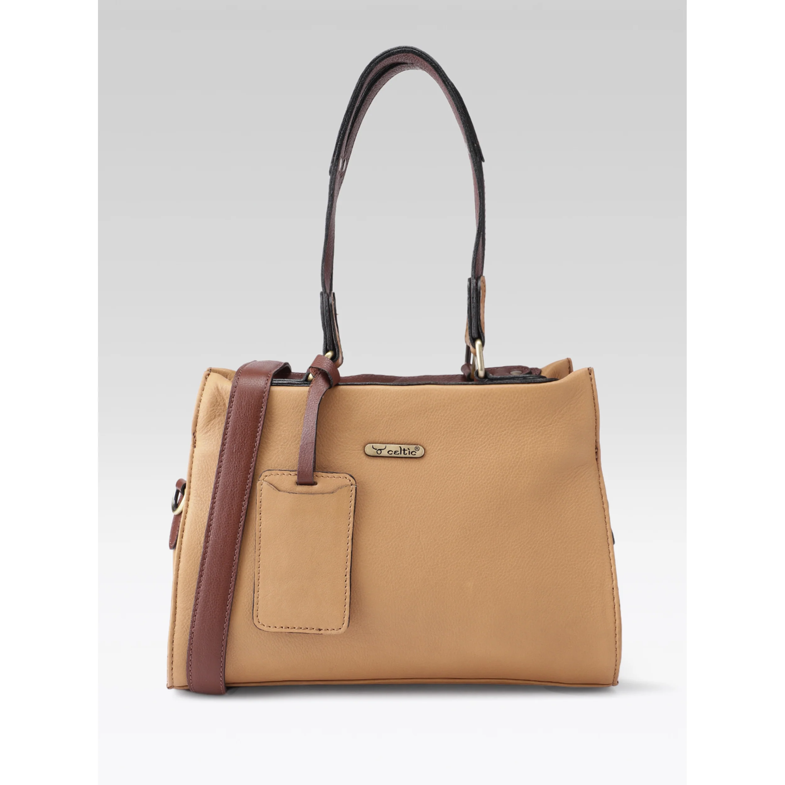 Premium Genuine Tan Leather 3-Piece Handbag Combo with Crossbody & Clutch - Image 3
