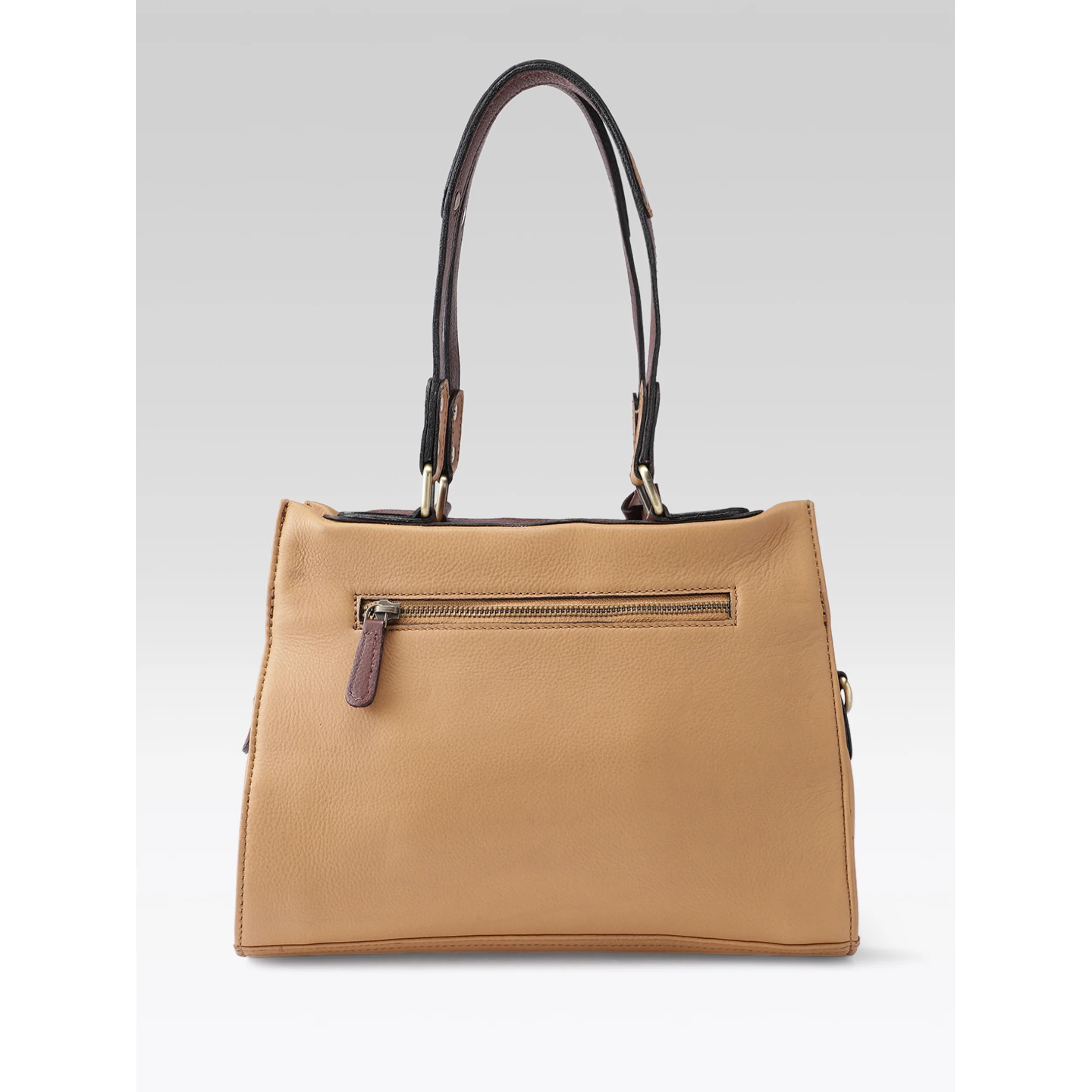 Premium Genuine Tan Leather 3-Piece Handbag Combo with Crossbody & Clutch - Image 7