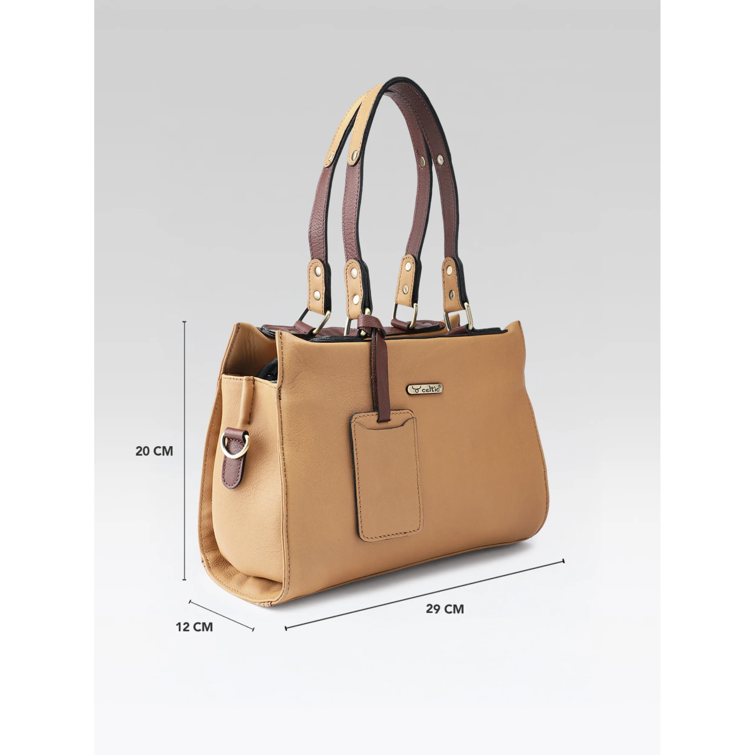 Premium Genuine Tan Leather 3-Piece Handbag Combo with Crossbody & Clutch - Image 9