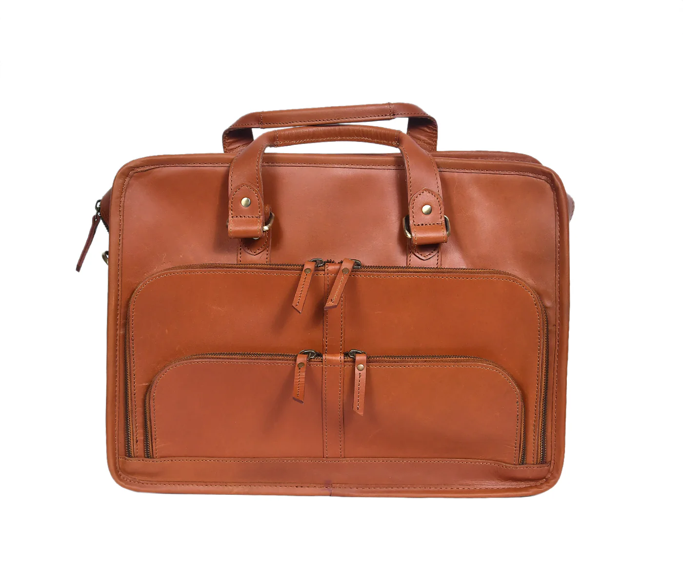 Premium Leather Laptop Office Bag with Multi Pockets & Adjustable Shoulder Strap