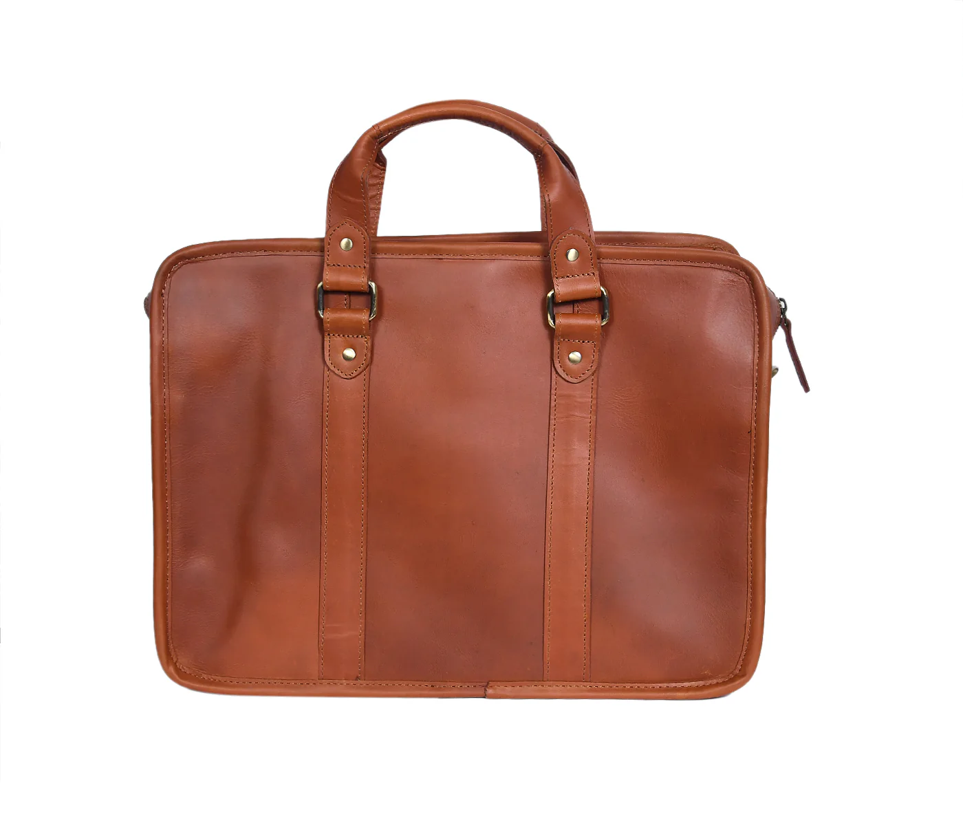 Premium Leather Laptop Office Bag with Multi Pockets & Adjustable Shoulder Strap - Image 3