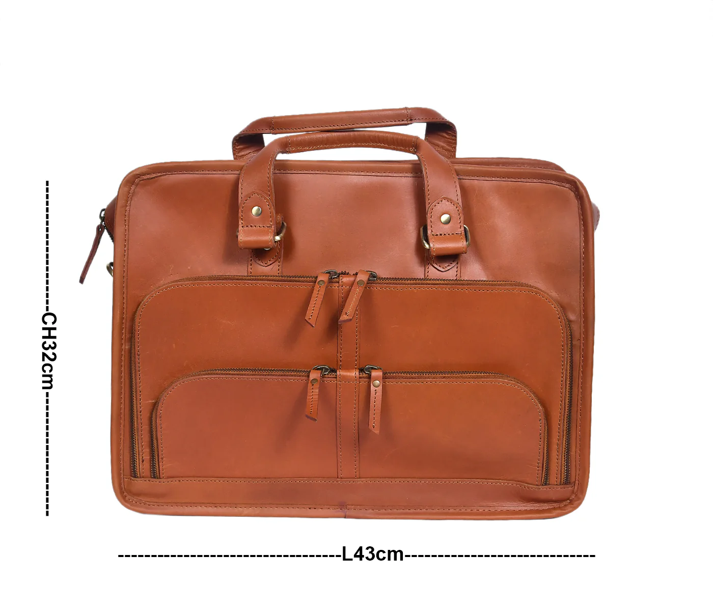 Premium Leather Laptop Office Bag with Multi Pockets & Adjustable Shoulder Strap - Image 8