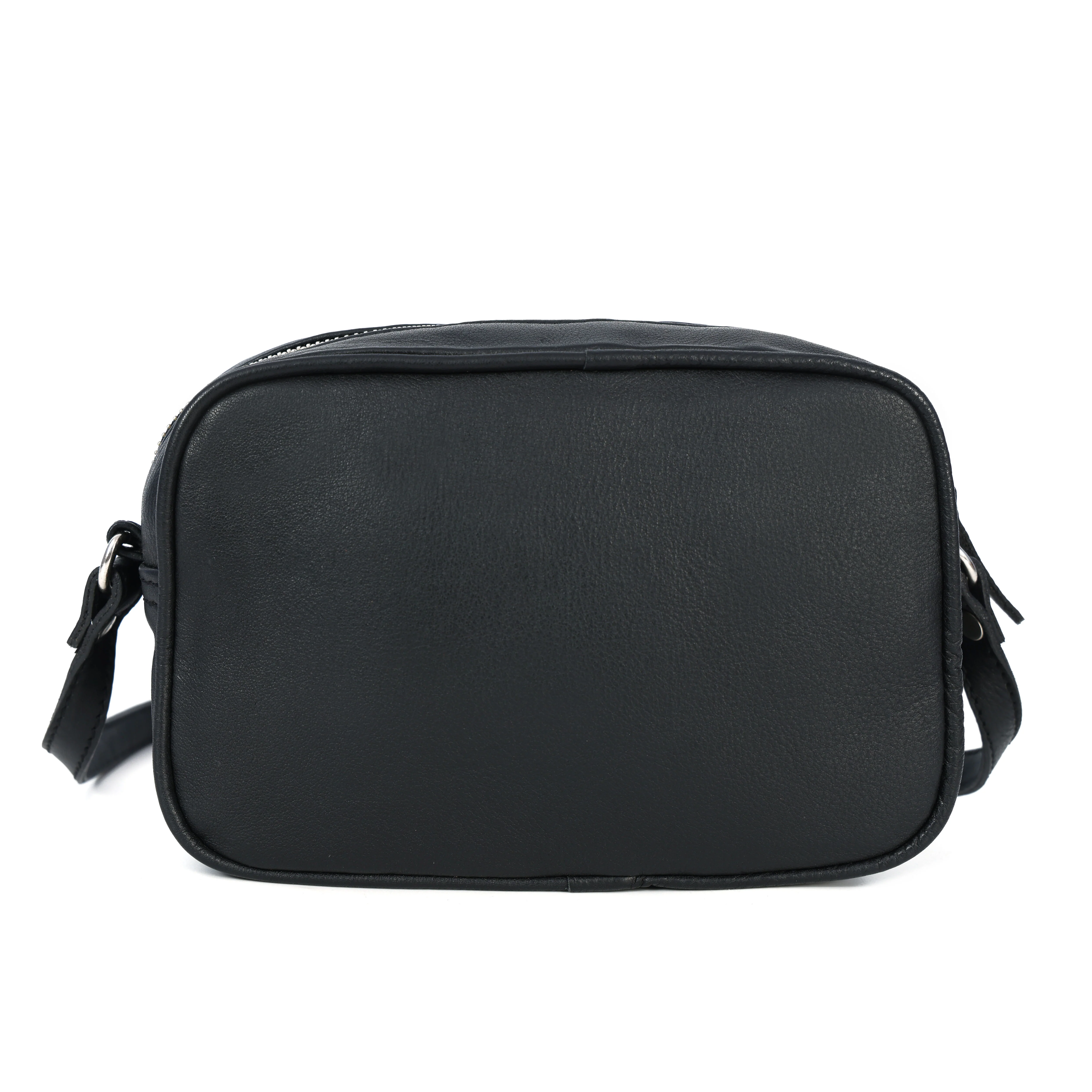 Premium Export Leather Compact Crossbody Bag | Multiple Zip Pockets & Adjustable Strap - Image 11