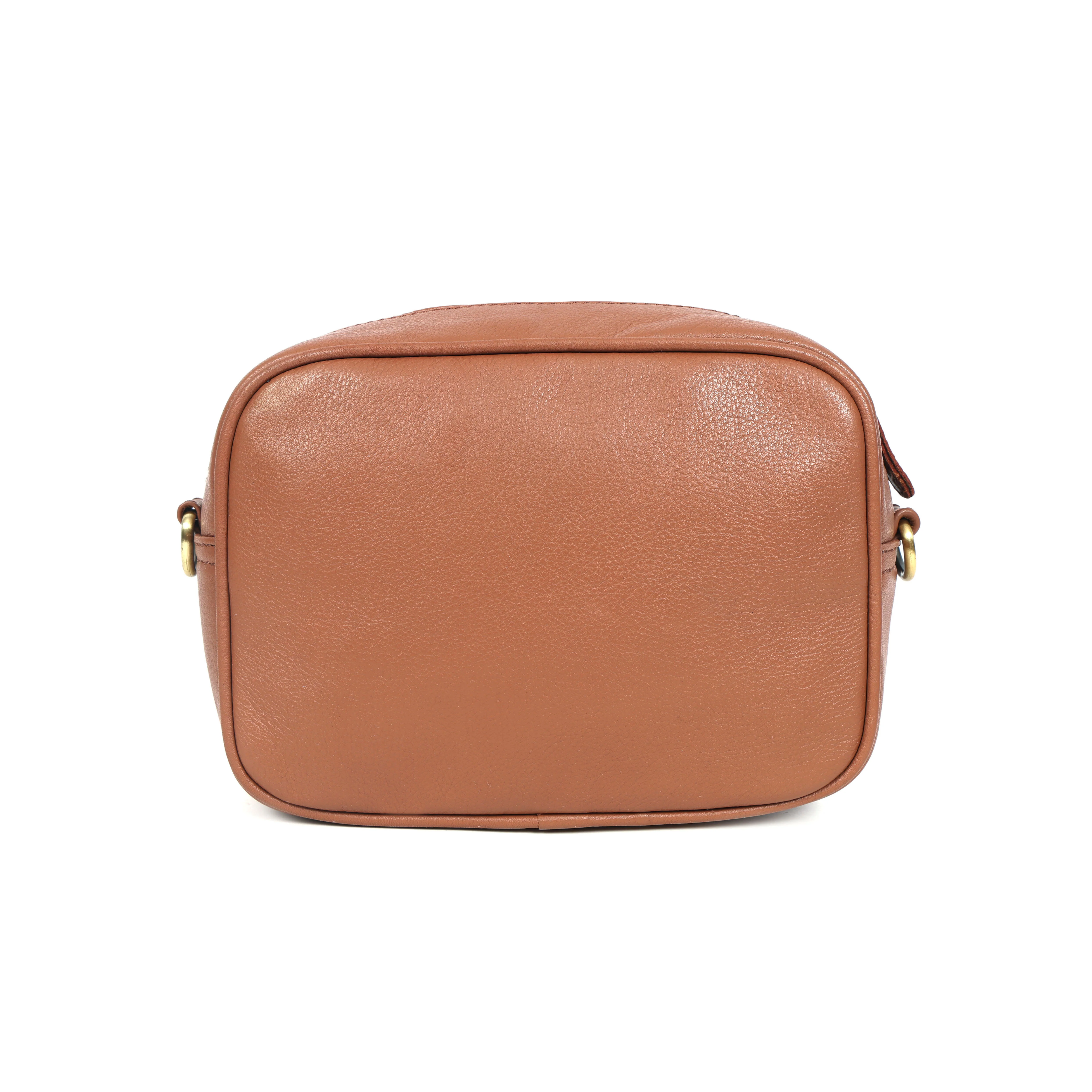 Premium Export Leather Compact Crossbody Bag | Multiple Zip Pockets & Adjustable Strap - Image 12