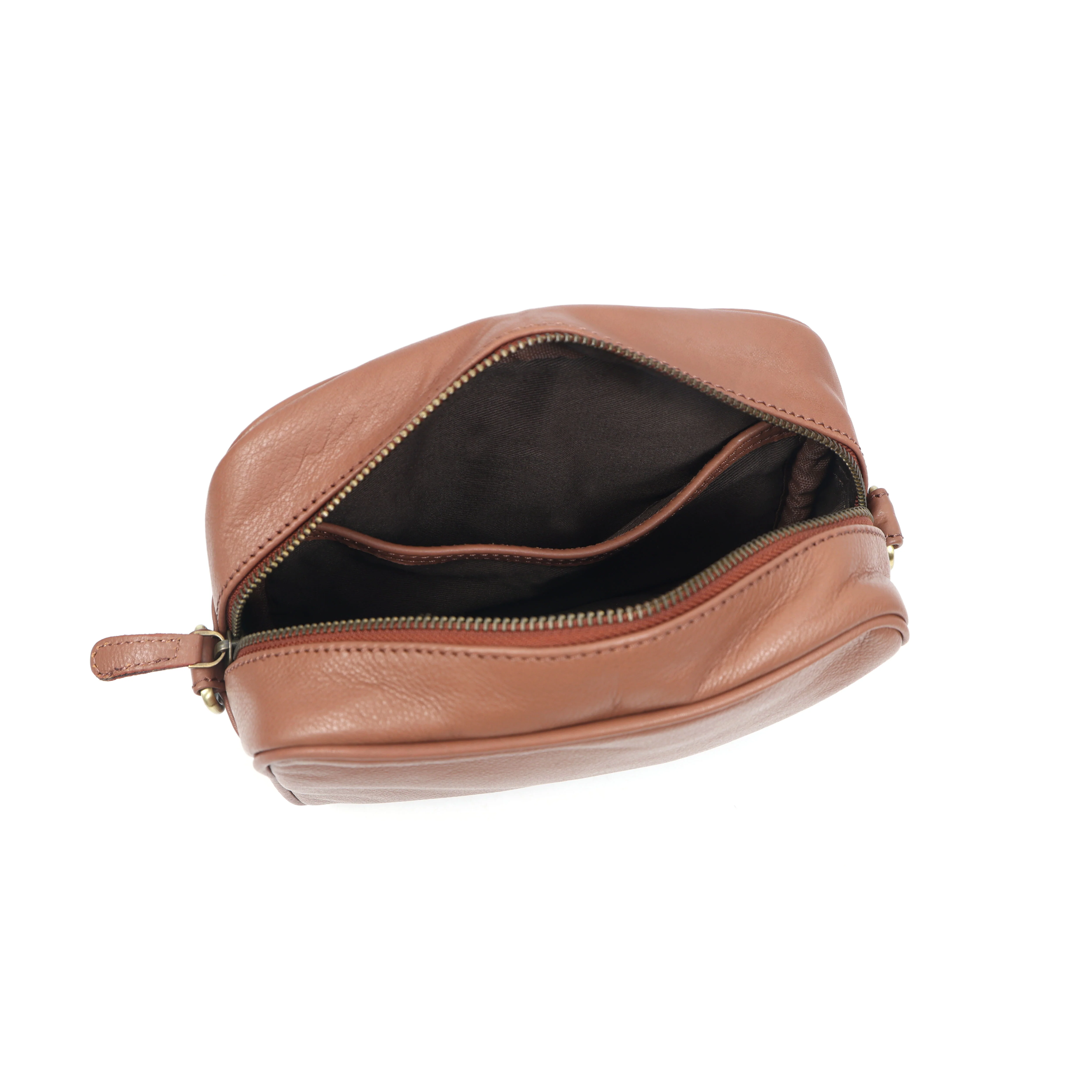 Premium Export Leather Compact Crossbody Bag | Multiple Zip Pockets & Adjustable Strap - Image 16