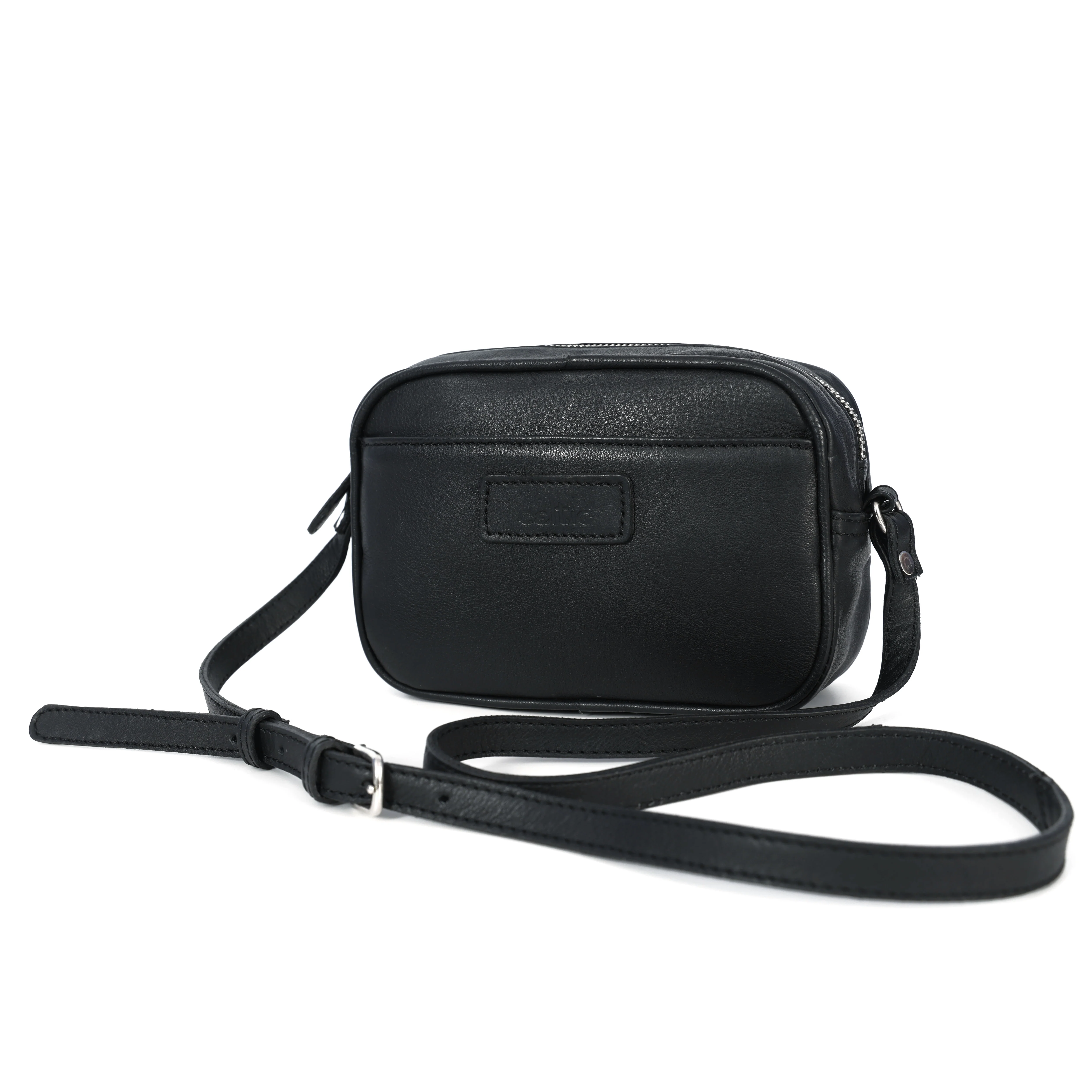 Premium Export Leather Compact Crossbody Bag | Multiple Zip Pockets & Adjustable Strap - Image 17