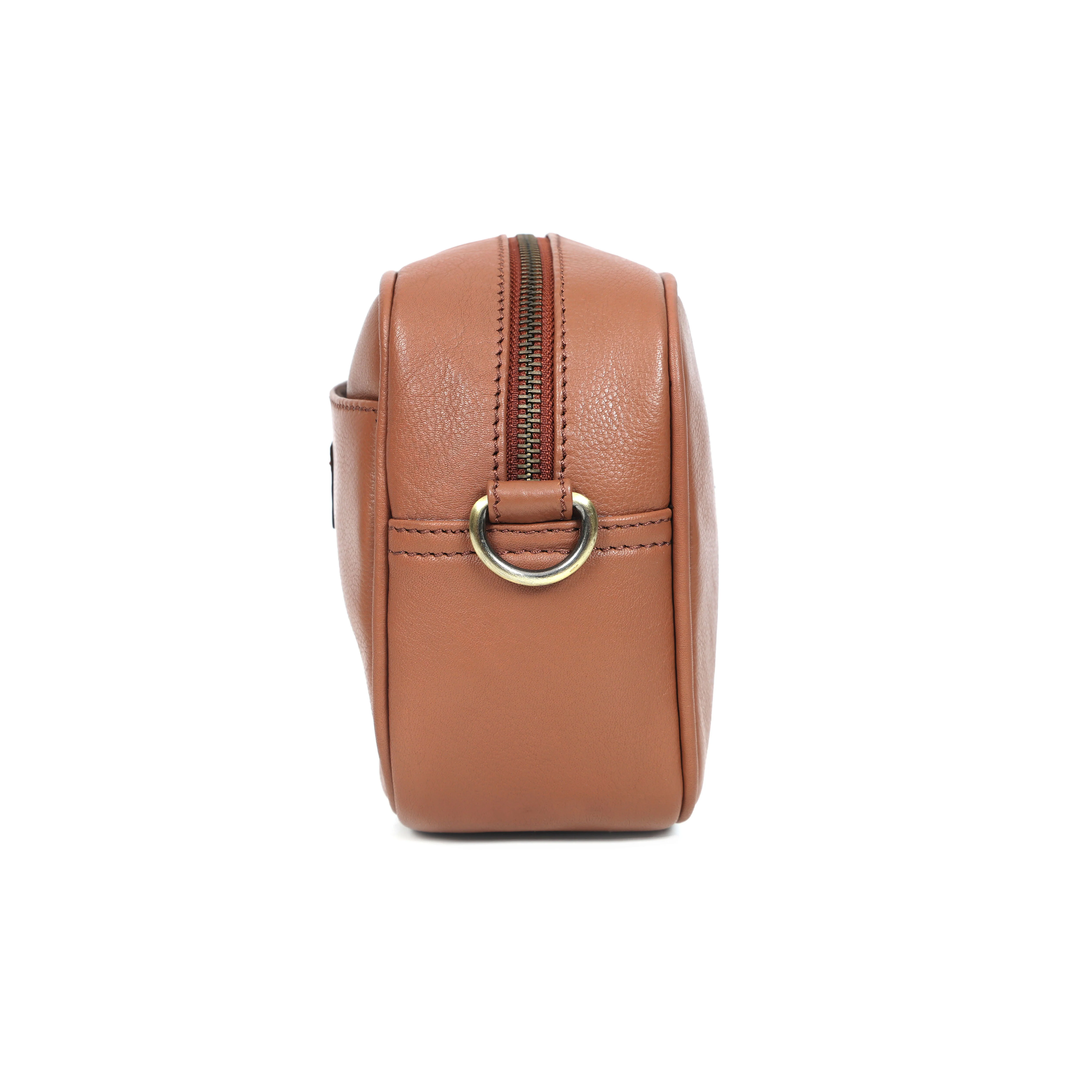 Premium Export Leather Compact Crossbody Bag | Multiple Zip Pockets & Adjustable Strap - Image 8