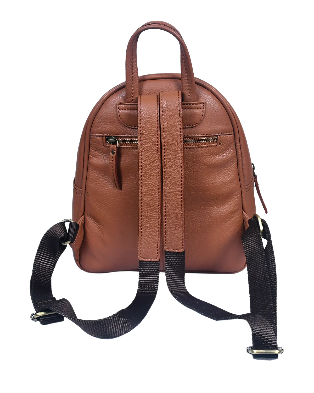 Premium Genuine Leather Backpack with Front Zip Pocket & Adjustable Shoulder Straps - Image 11