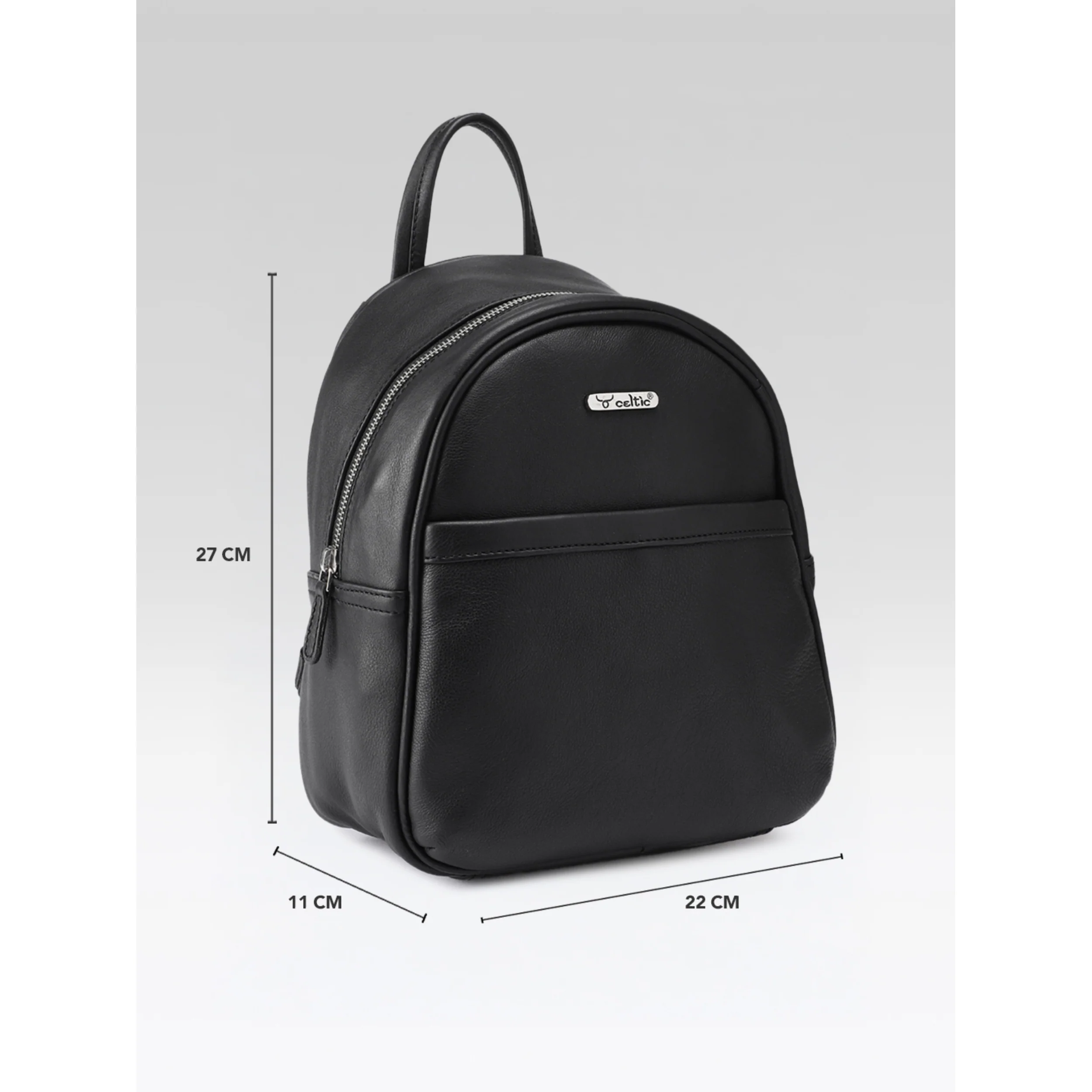 Premium Genuine Leather Backpack with Front Zip Pocket & Adjustable Shoulder Straps - Image 5