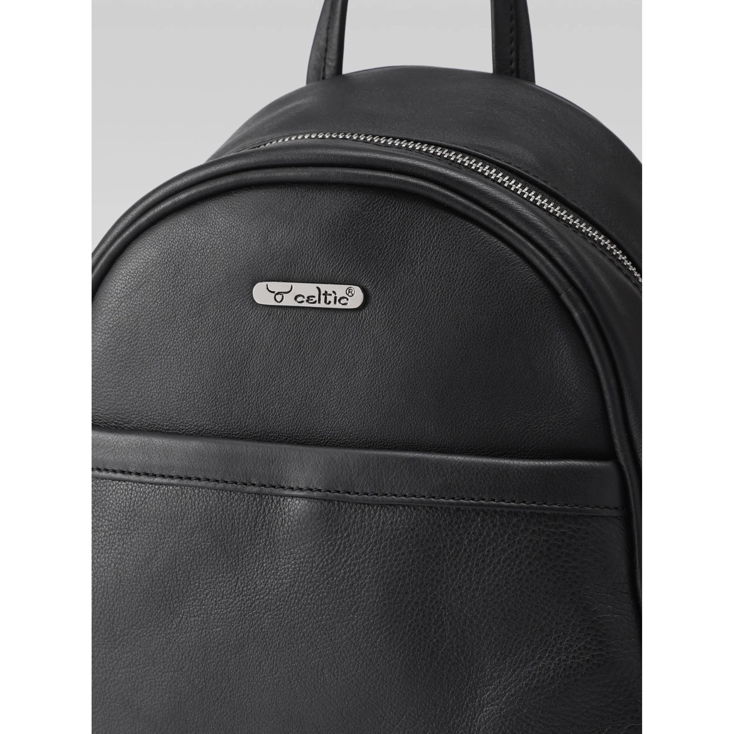 Premium Genuine Leather Backpack with Front Zip Pocket & Adjustable Shoulder Straps - Image 6