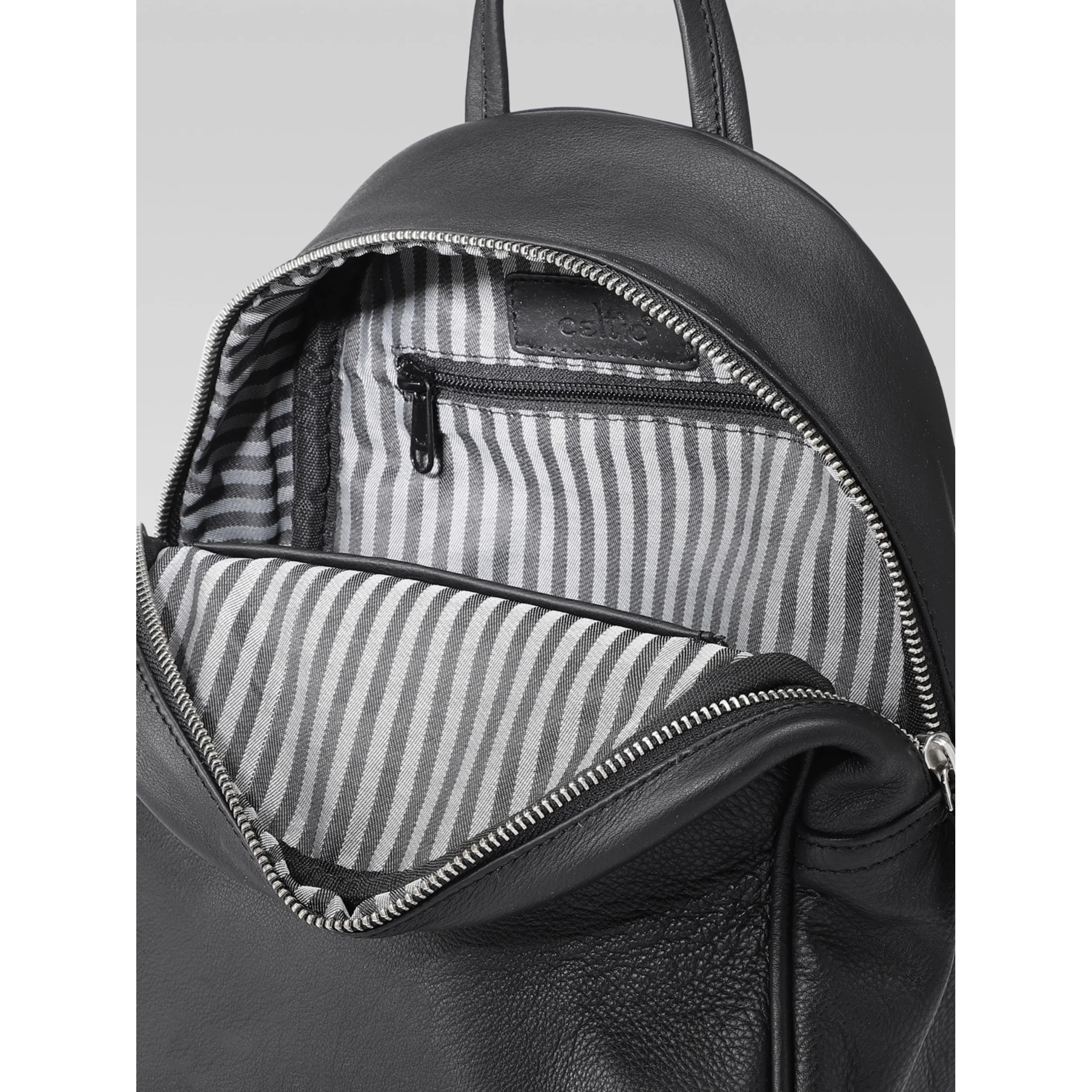 Premium Genuine Leather Backpack with Front Zip Pocket & Adjustable Shoulder Straps - Image 8